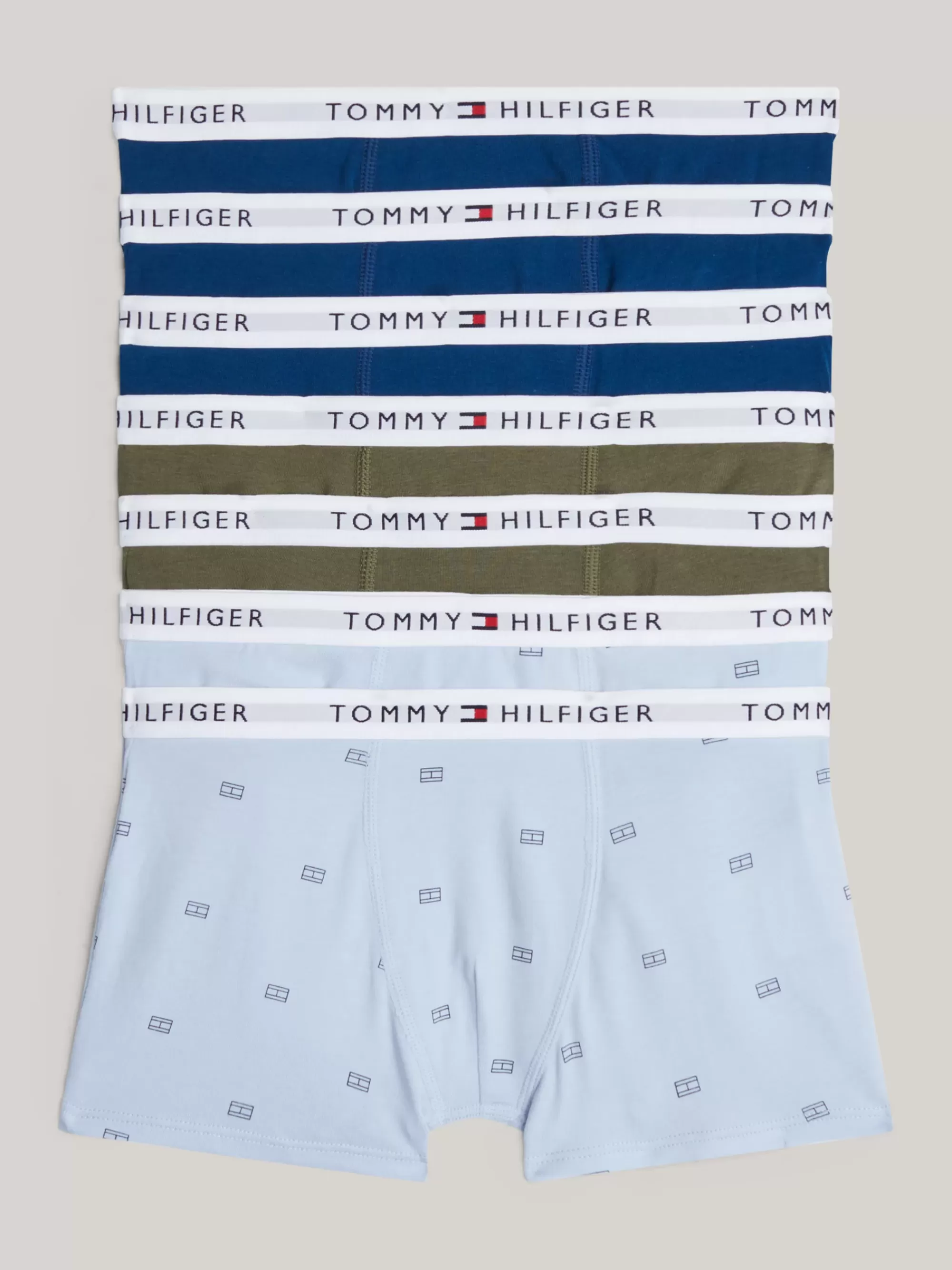 Underwear & Socks*Tommy Hilfiger Set Van 7 Signature Boxershorts Met Print DEEP INDIGO/BREEZY BLUE FLAG/OLIVE