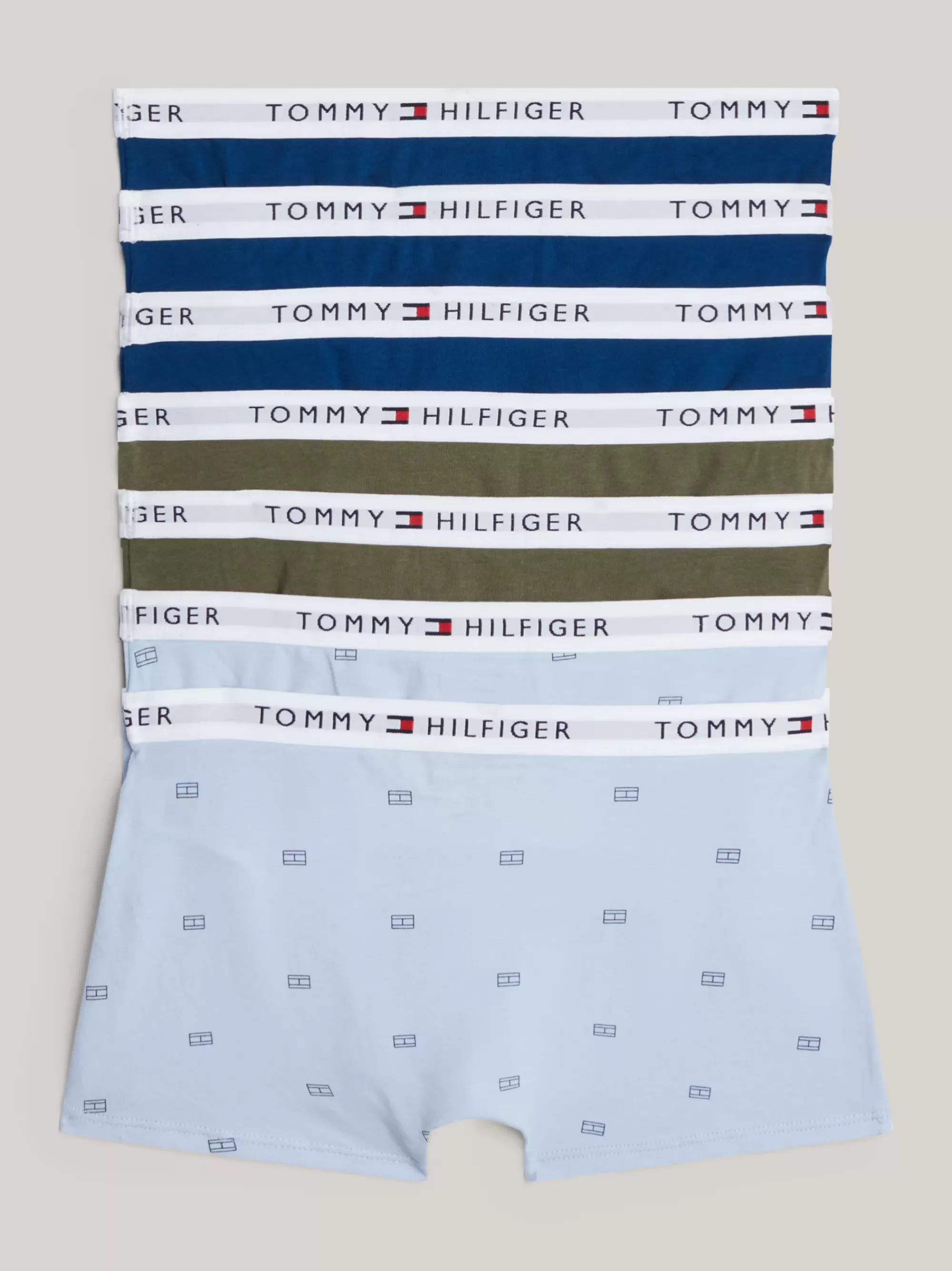 Underwear & Socks*Tommy Hilfiger Set Van 7 Signature Boxershorts Met Print DEEP INDIGO/BREEZY BLUE FLAG/OLIVE