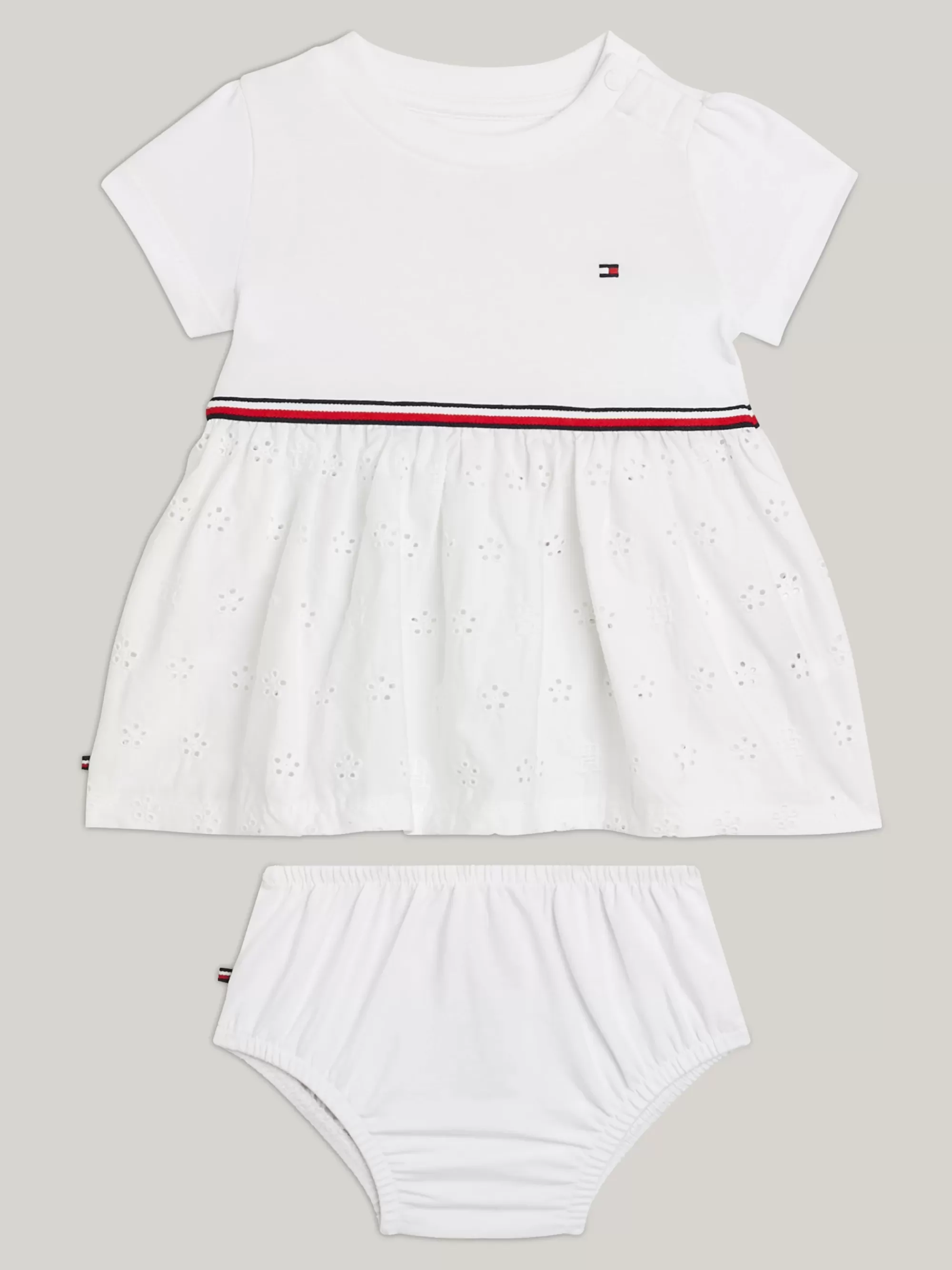 Meisjes | Jongens*Tommy Hilfiger Set Van Jurk En Broekje Met Broderie Anglaise WHITE
