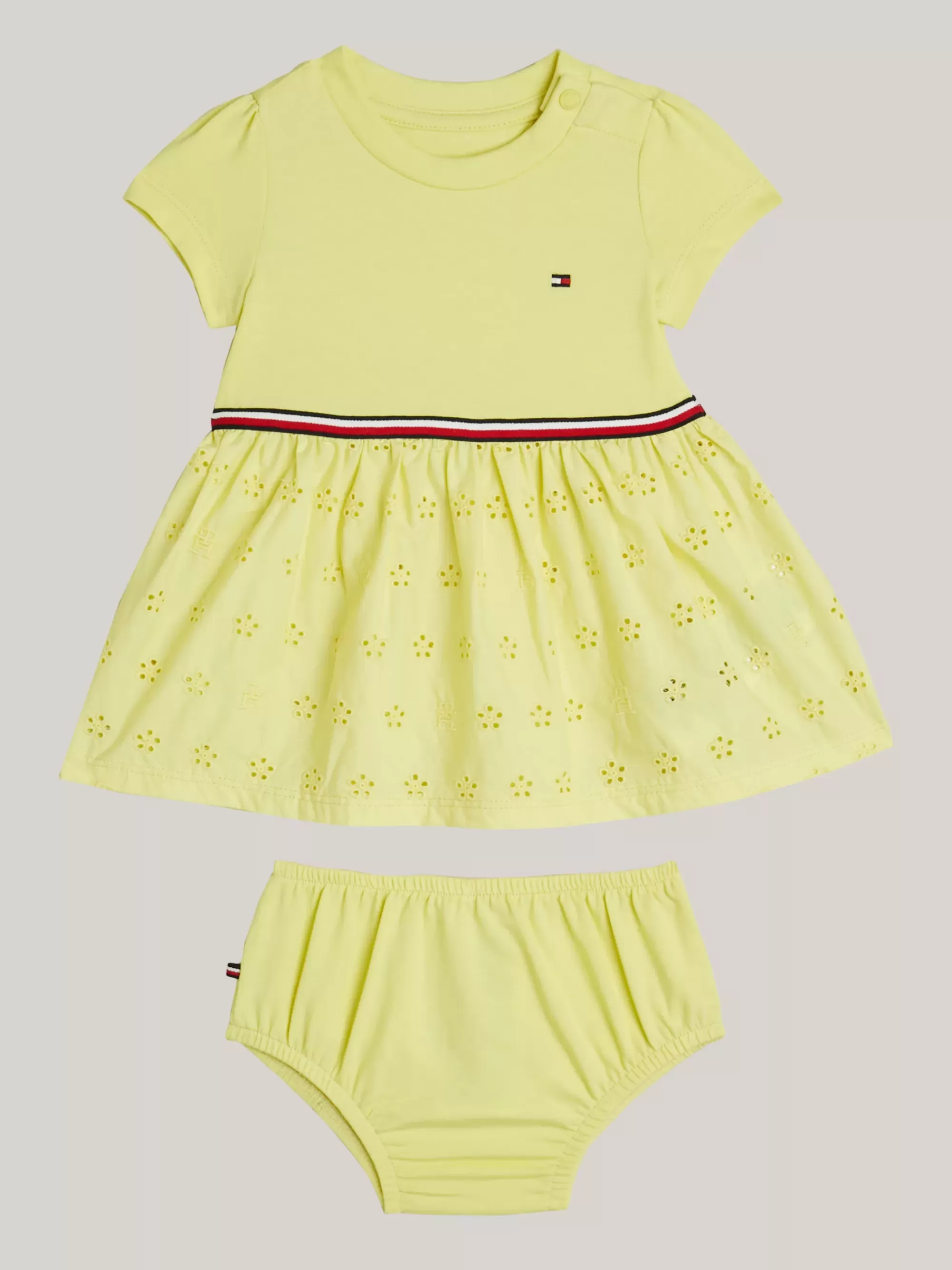 Meisjes | Jongens*Tommy Hilfiger Set Van Jurk En Broekje Met Broderie Anglaise YELLOW TULIP