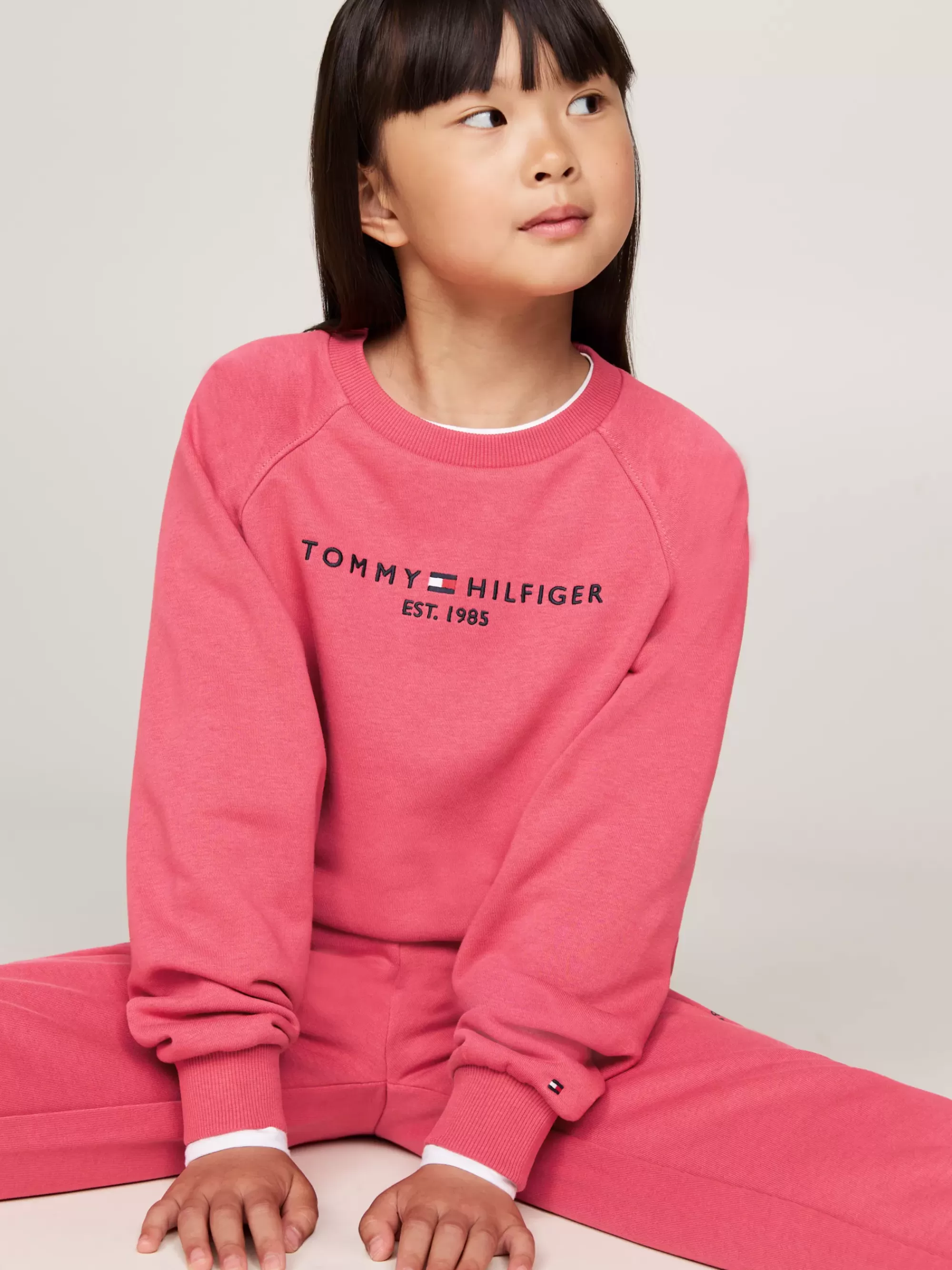 Sweatshirts & Hoodies*Tommy Hilfiger Set Van Sweatshirt En Jogger Met Logo HERITAGE PINK