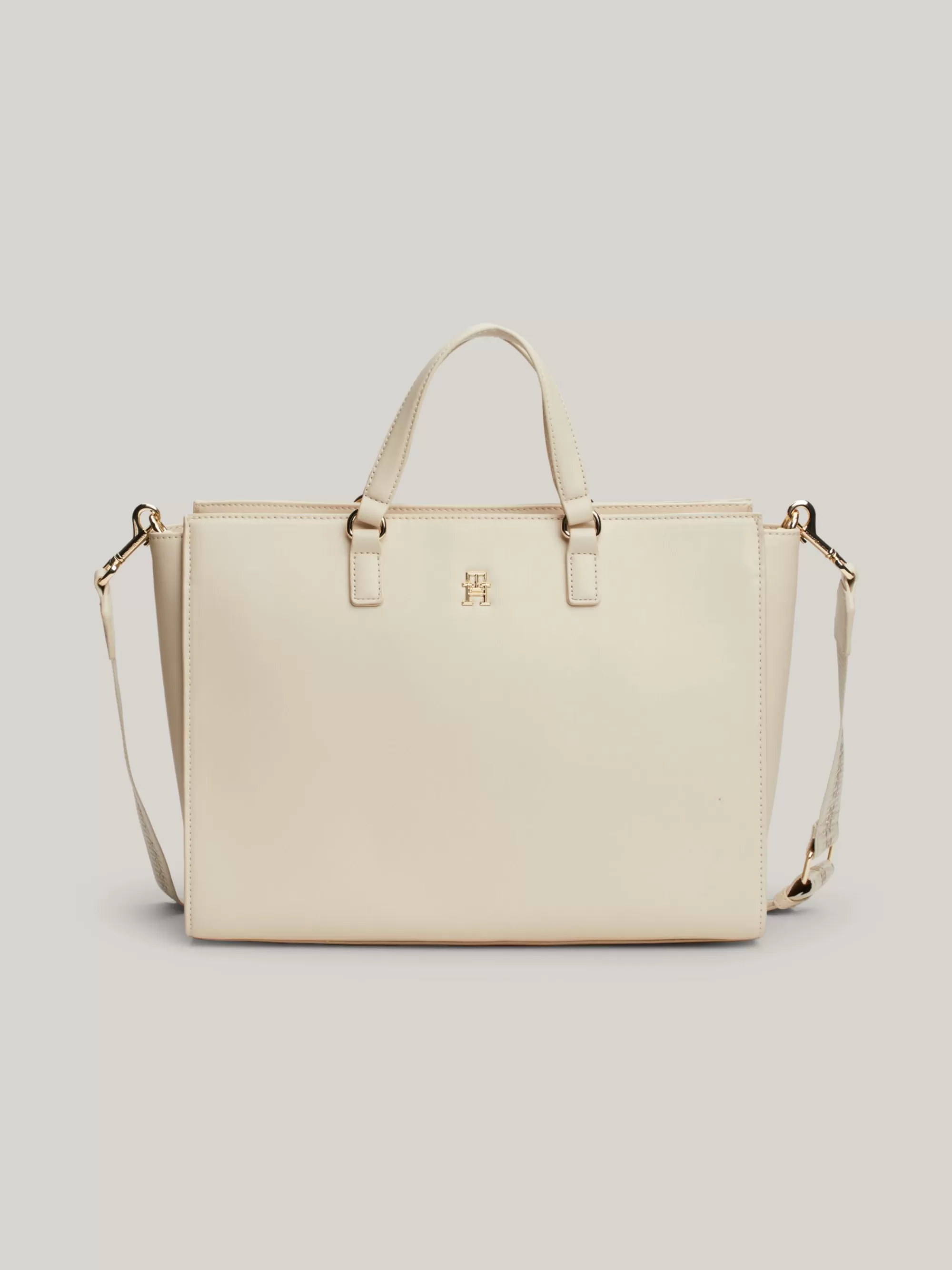Shoppers*Tommy Hilfiger Shopper Met TH-monogram En Repeat-logo CLASSIC BEIGE