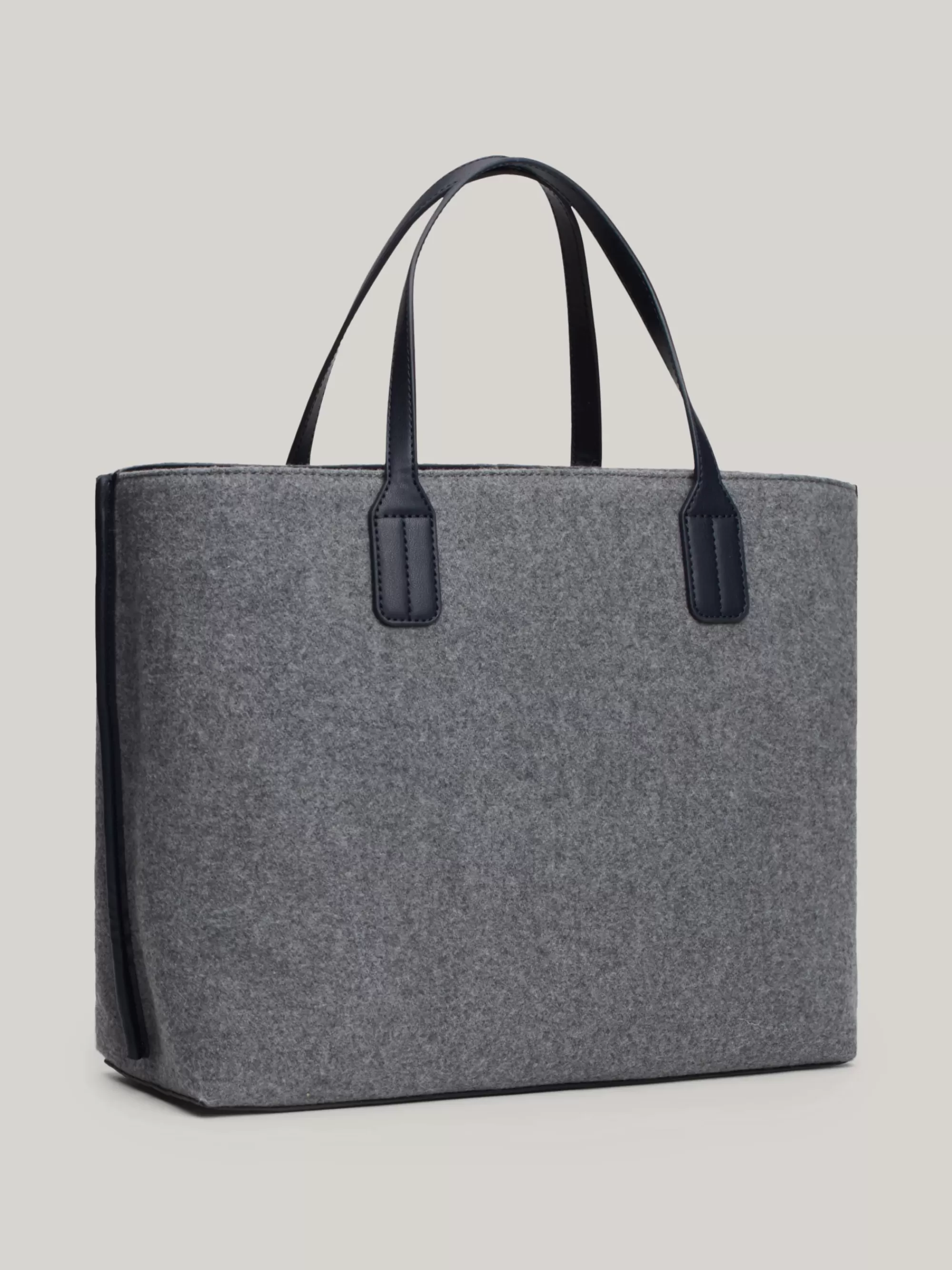 Handtassen*Tommy Hilfiger Shopper Van Wolmix Met TH-monogram MID GREY HEATHER