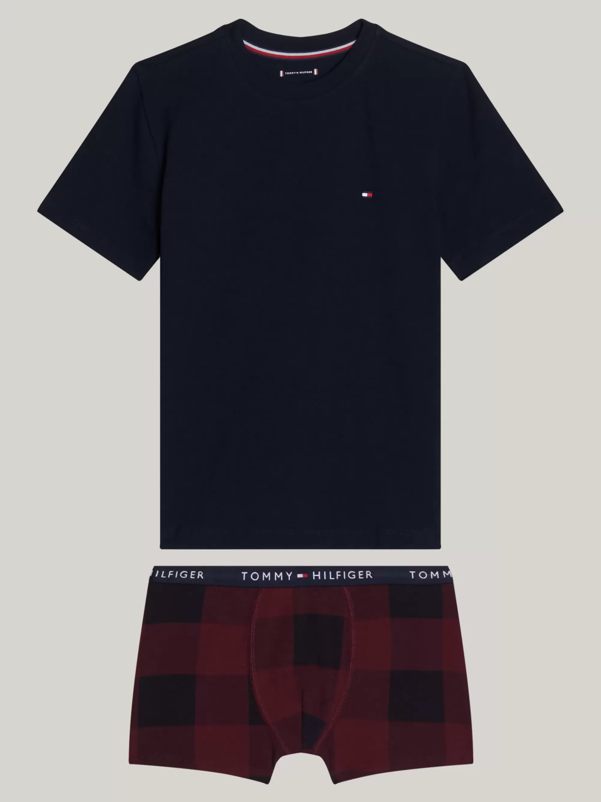Underwear & Socks*Tommy Hilfiger Signature Cadeauset Met T-shirt En Boxershort DESERT SKY/ROUGE BUFFALO CHECK