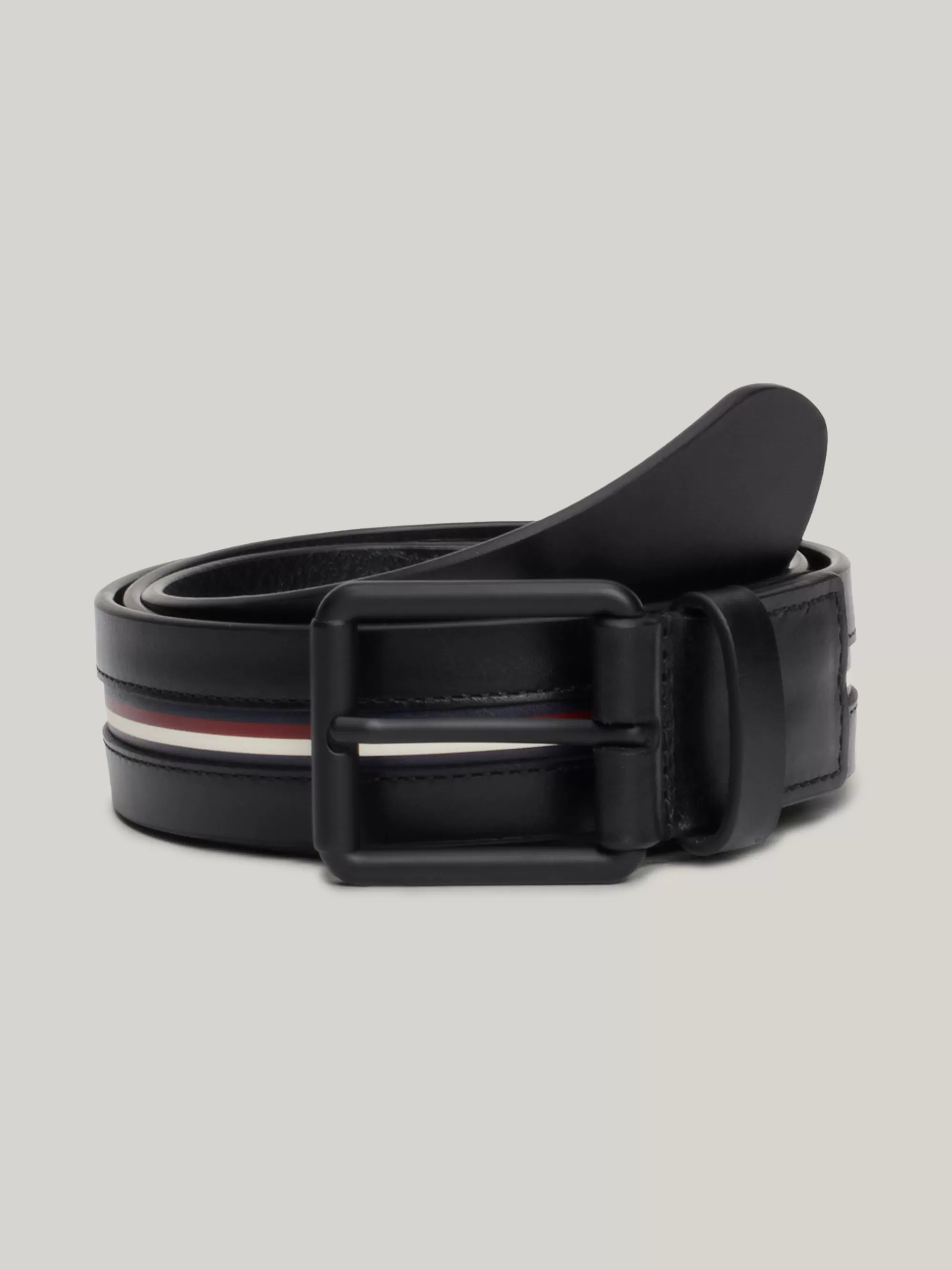 Riemen*Tommy Hilfiger Signature Casual Leren Riem BLACK