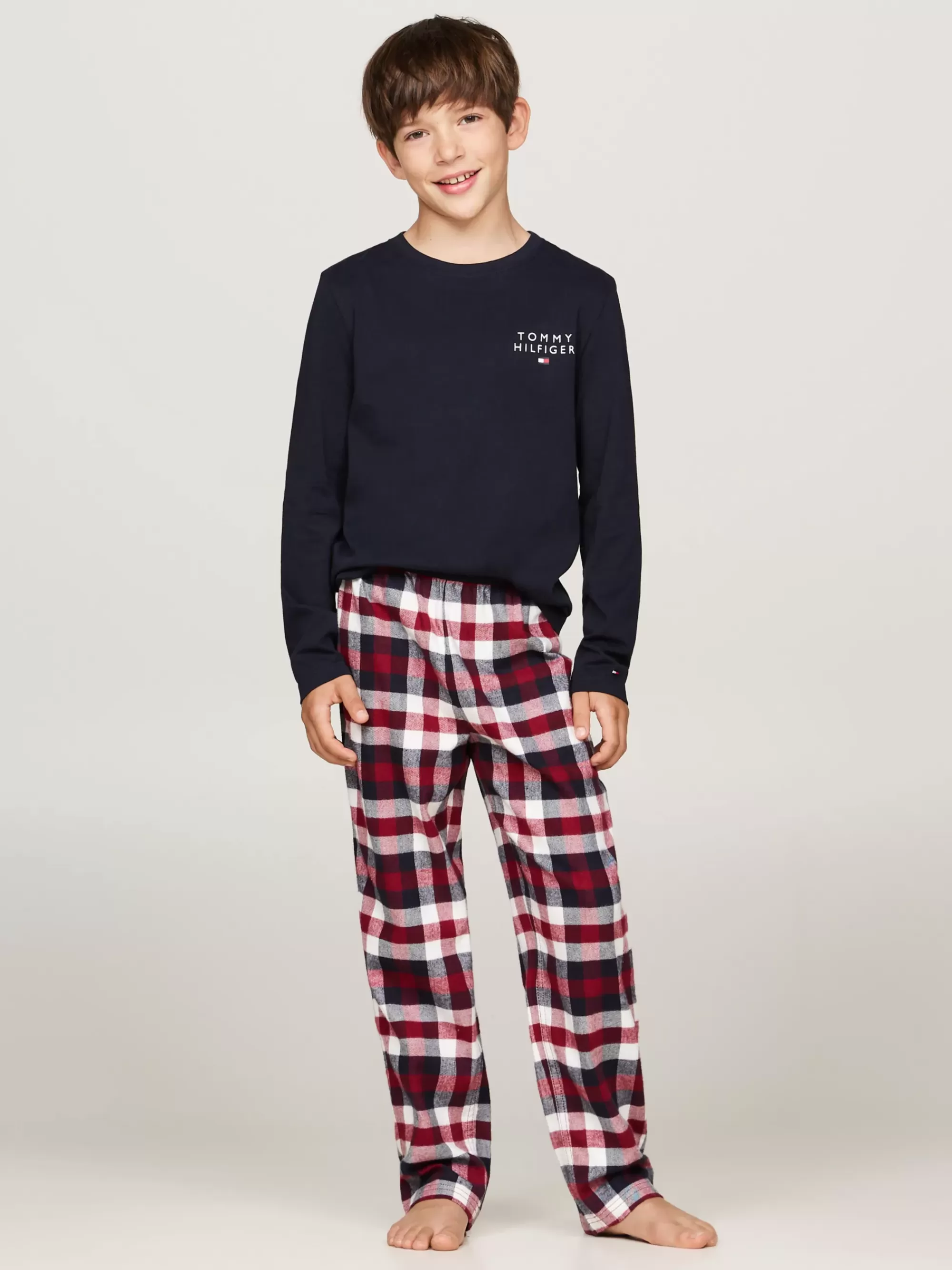 Underwear & Socks*Tommy Hilfiger Signature Flanellen Pyjamaset Met Print DESERT SKY/HERITAGE PLAID ROUGE