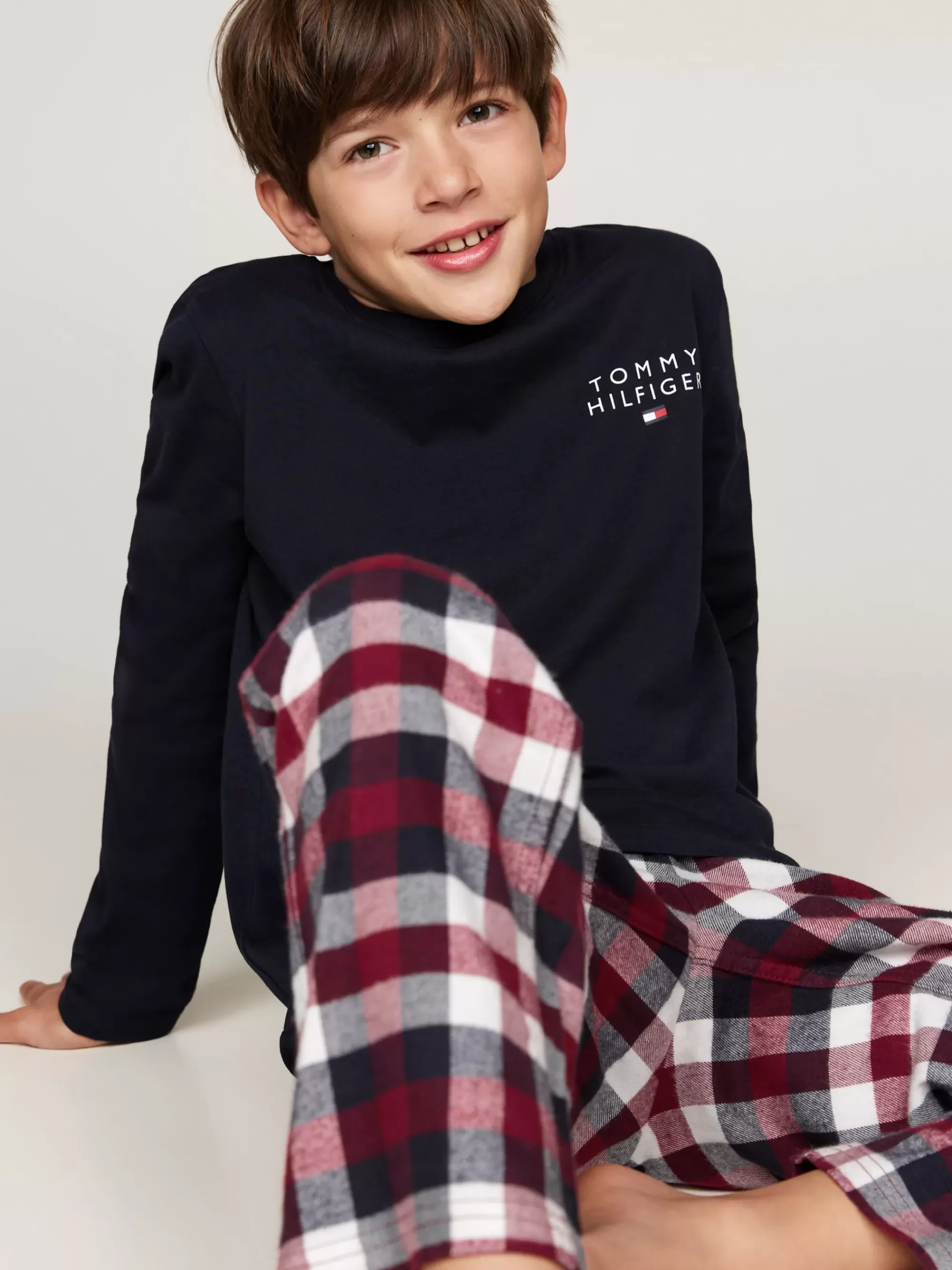 Underwear & Socks*Tommy Hilfiger Signature Flanellen Pyjamaset Met Print DESERT SKY/HERITAGE PLAID ROUGE