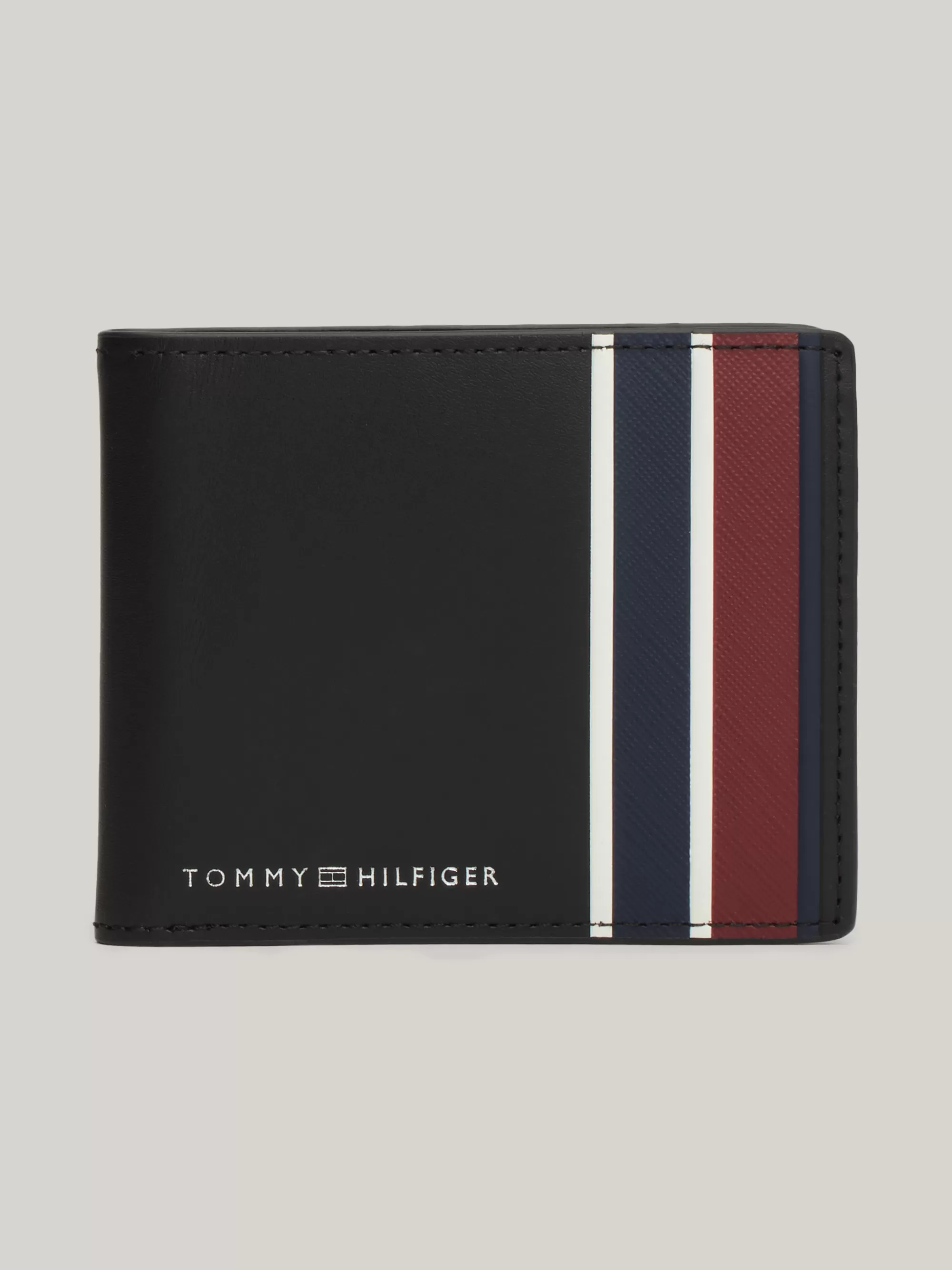 Portemonnees & Sleutelhangers*Tommy Hilfiger Signature Kleine Leren Creditcardportemonnee BLACK