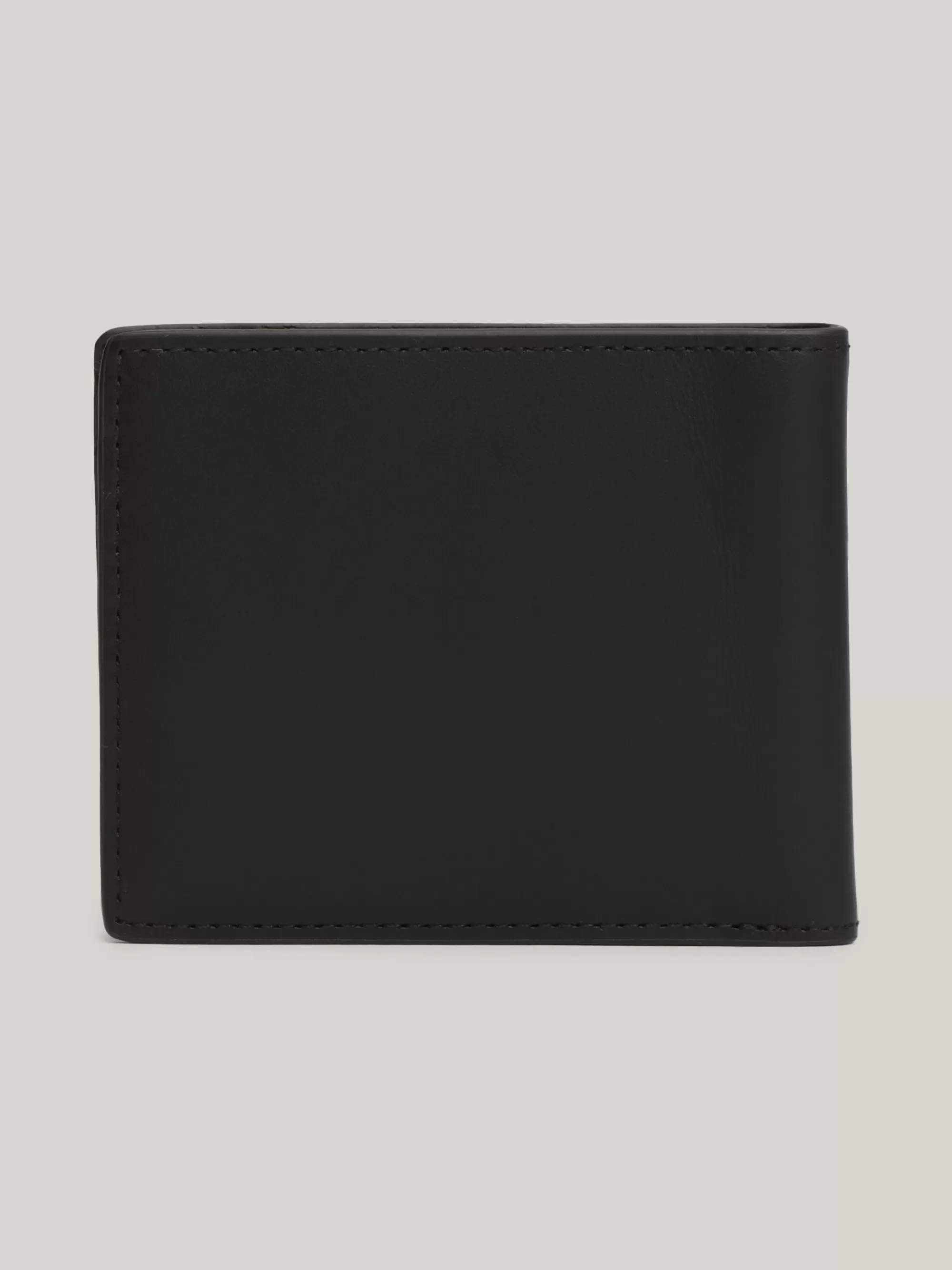 Portemonnees & Sleutelhangers*Tommy Hilfiger Signature Kleine Leren Creditcardportemonnee BLACK