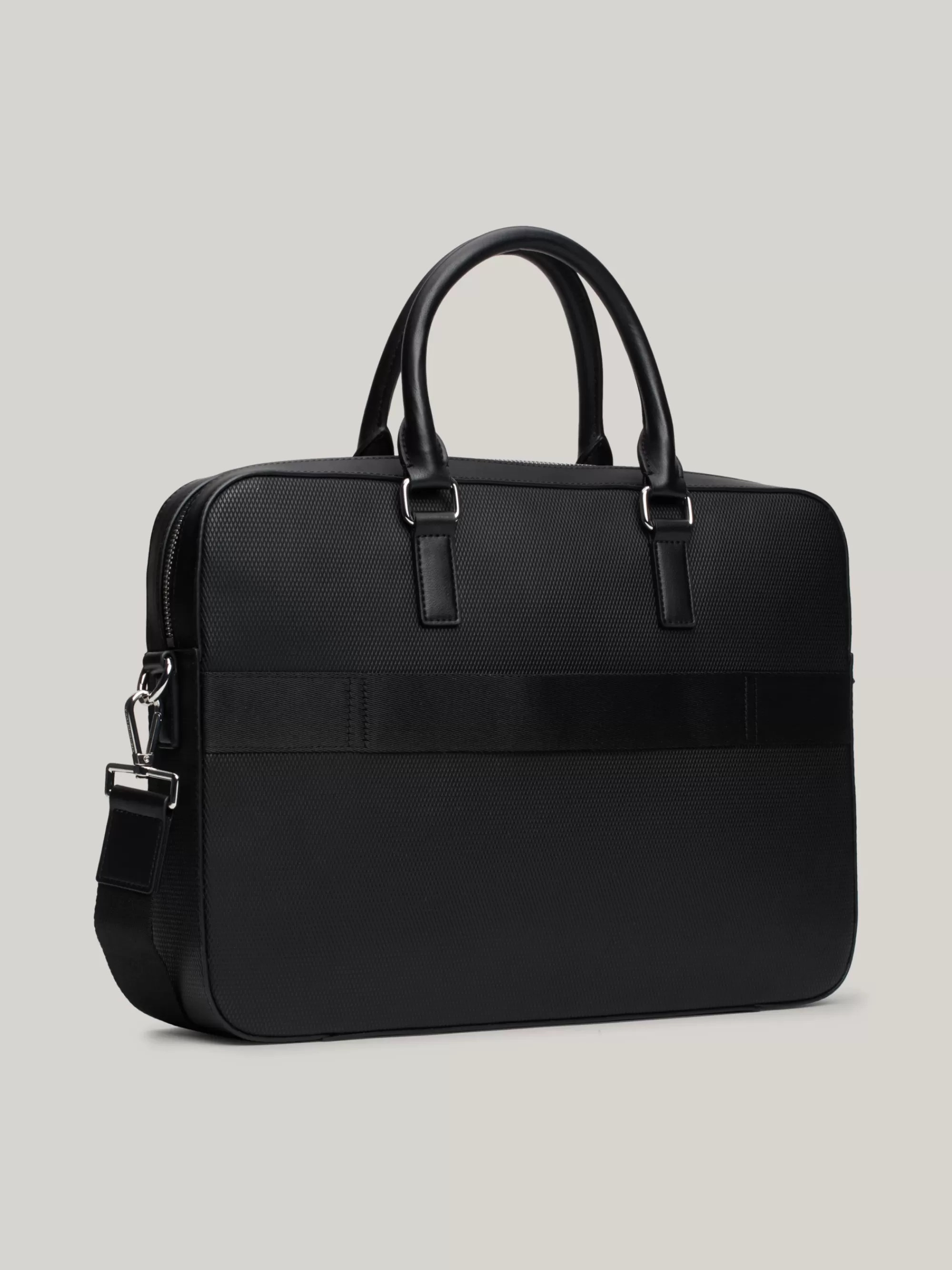 Aktetassen*Tommy Hilfiger Signature Laptoptas Met Gemengde Texturen BLACK