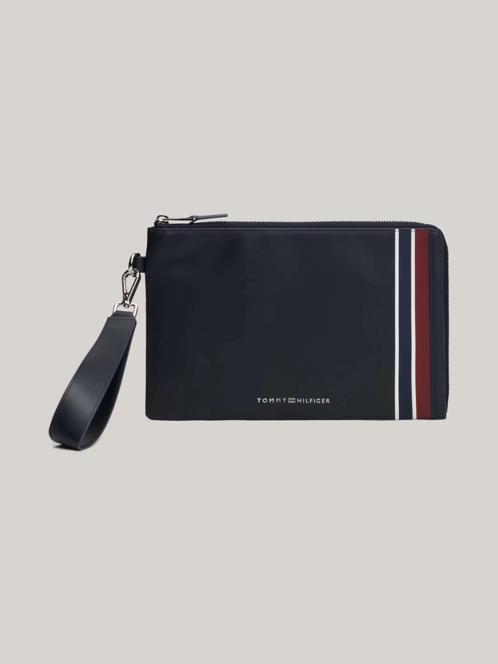 Portemonnees & Sleutelhangers*Tommy Hilfiger Signature Leren Document Pouch SPACE BLUE