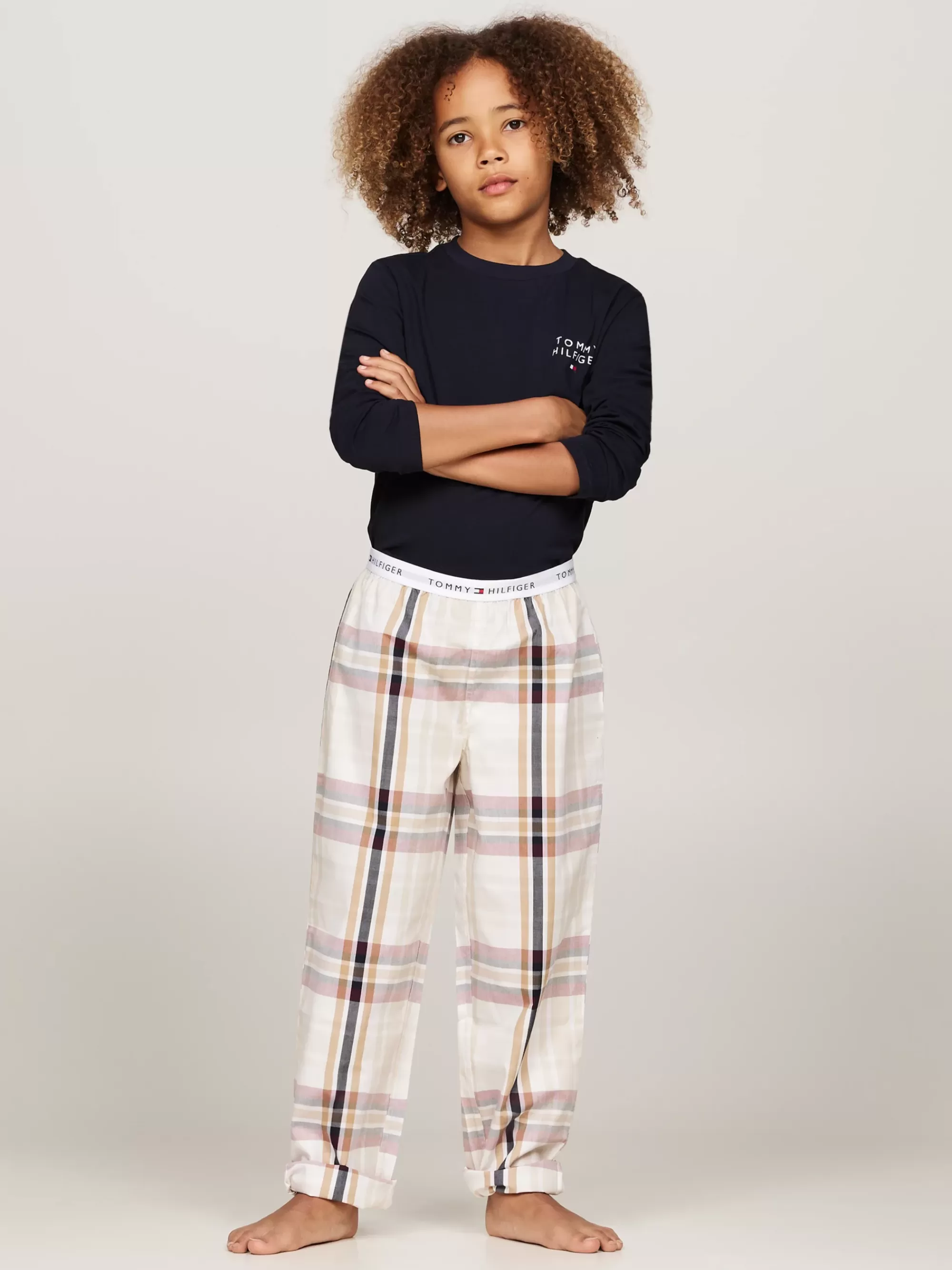 Underwear & Socks*Tommy Hilfiger Signature Pyjamaset Met Logoprint DESERT SKY/ BLANKET STRIPE CHECK