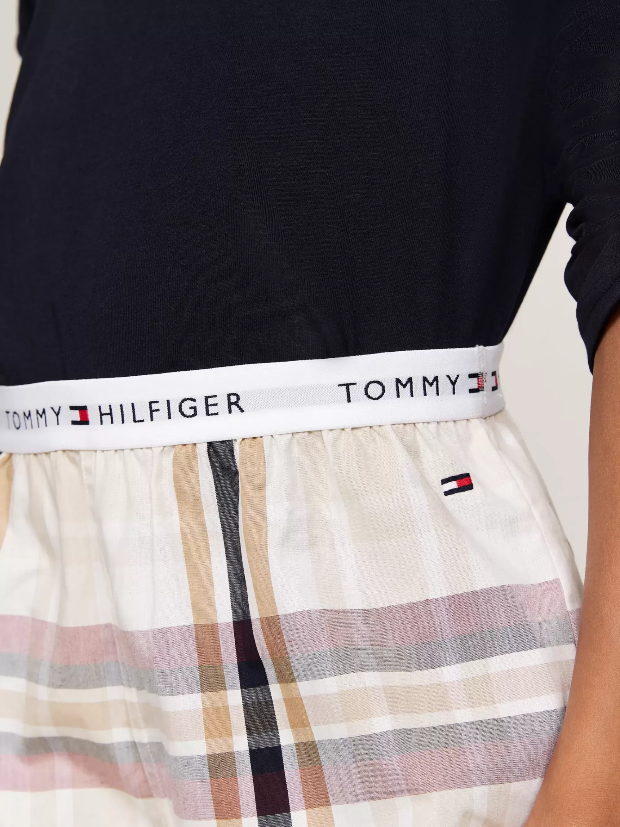 Underwear & Socks*Tommy Hilfiger Signature Pyjamaset Met Logoprint DESERT SKY/ BLANKET STRIPE CHECK