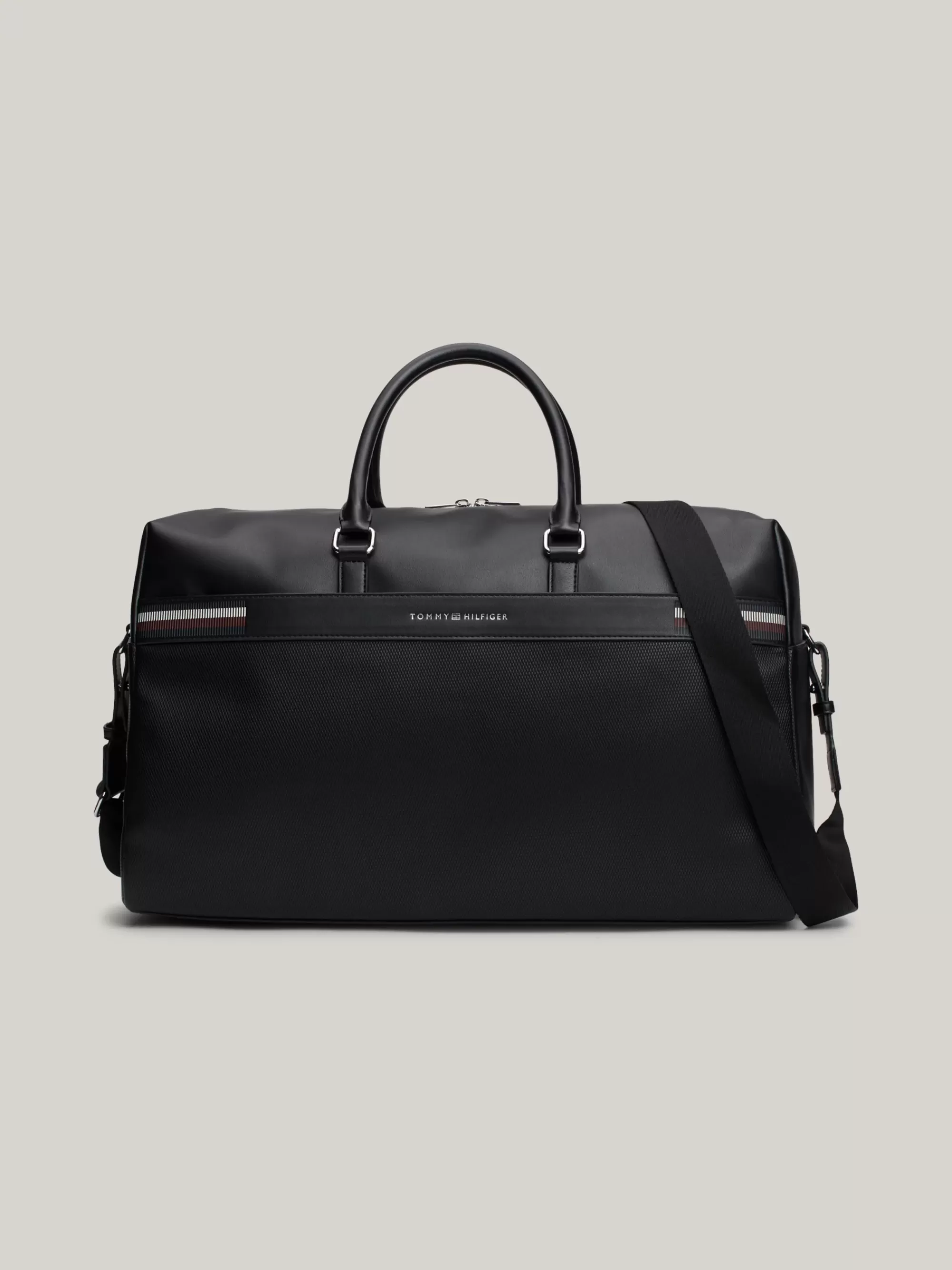 Weekendtassen*Tommy Hilfiger Signature Reistas Met Gemengde Texturen BLACK