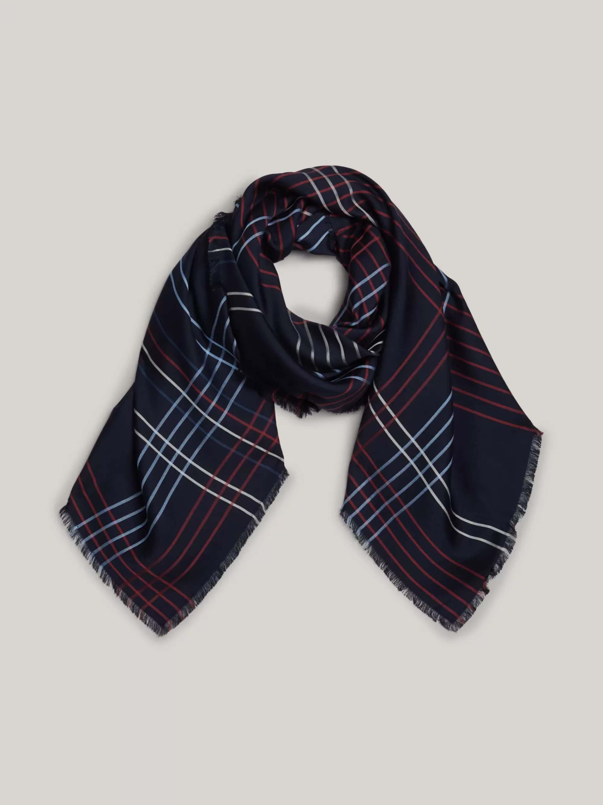 Sjaals | Sjaals*Tommy Hilfiger Signature Vierkante Sjaal Met Ruit SPACE BLUE