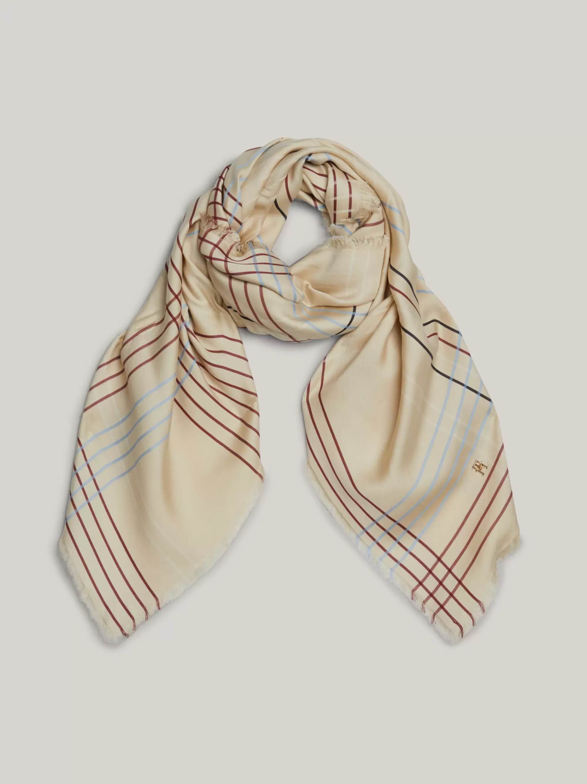 Sjaals | Sjaals*Tommy Hilfiger Signature Vierkante Sjaal Met Ruit ANCIENT WHITE