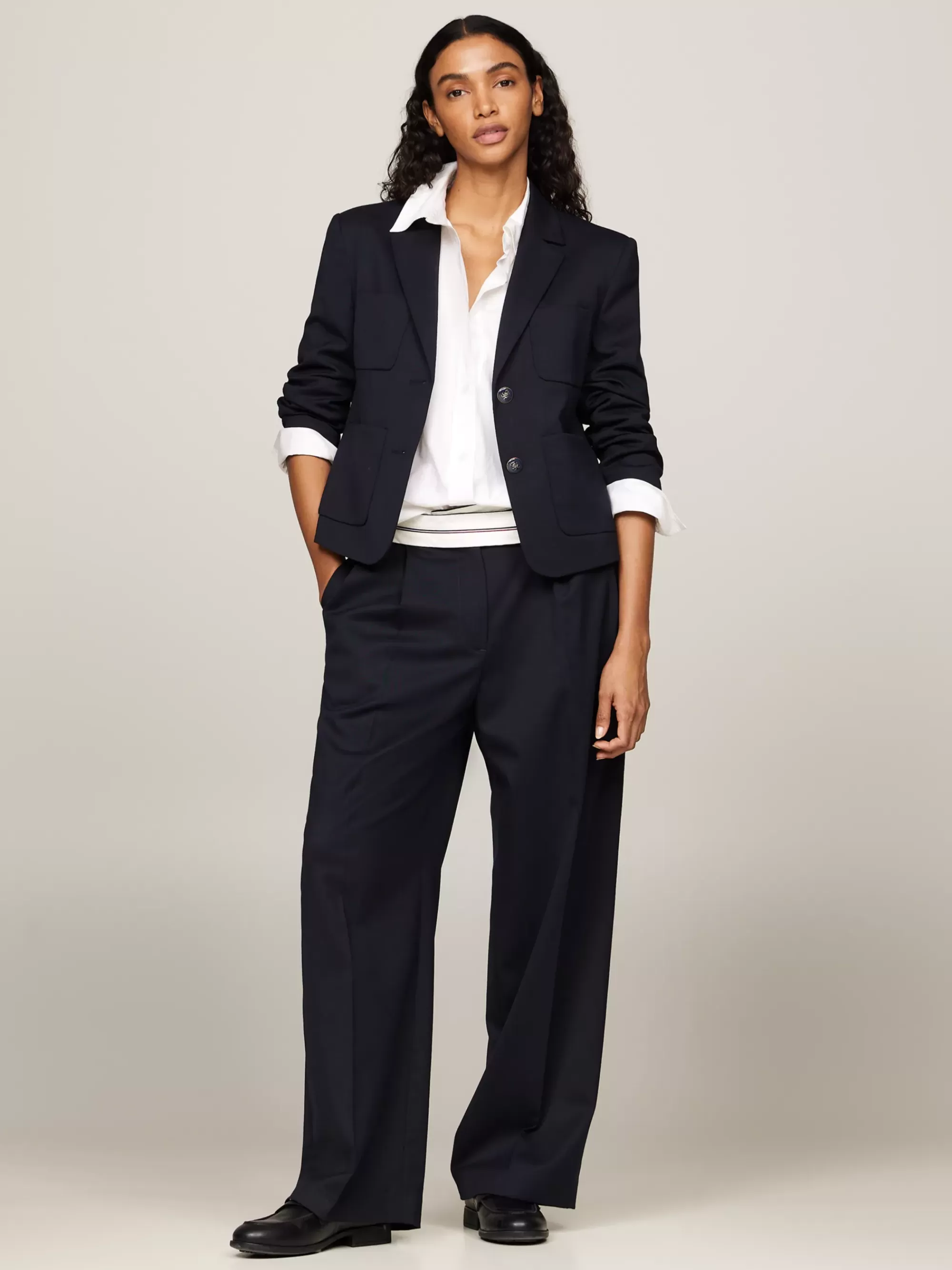 Co-Ords | Blazers*Tommy Hilfiger Single-breasted Blazer Met Glossy Knoop DESERT SKY