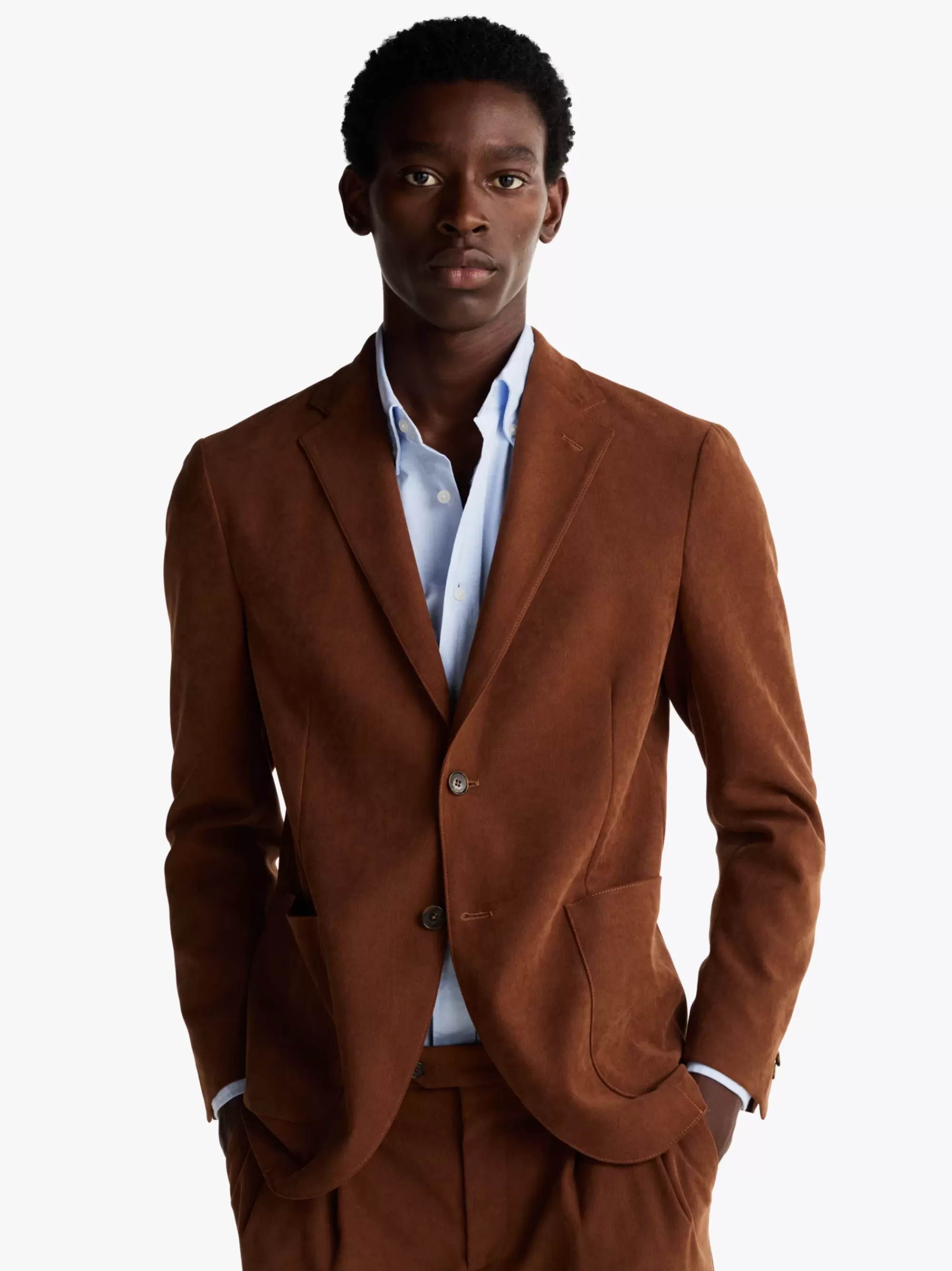 Jassen & Jacks*Tommy Hilfiger Single-breasted Blazer Met Opgezette Zakken BROWN