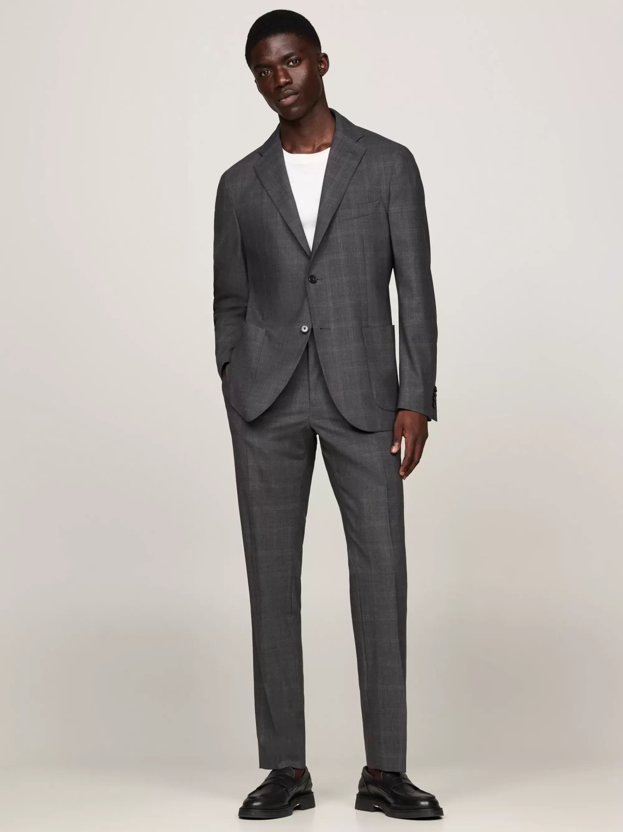 Pakken & Tailored*Tommy Hilfiger Single-breasted Blazer Met Ruit GREY