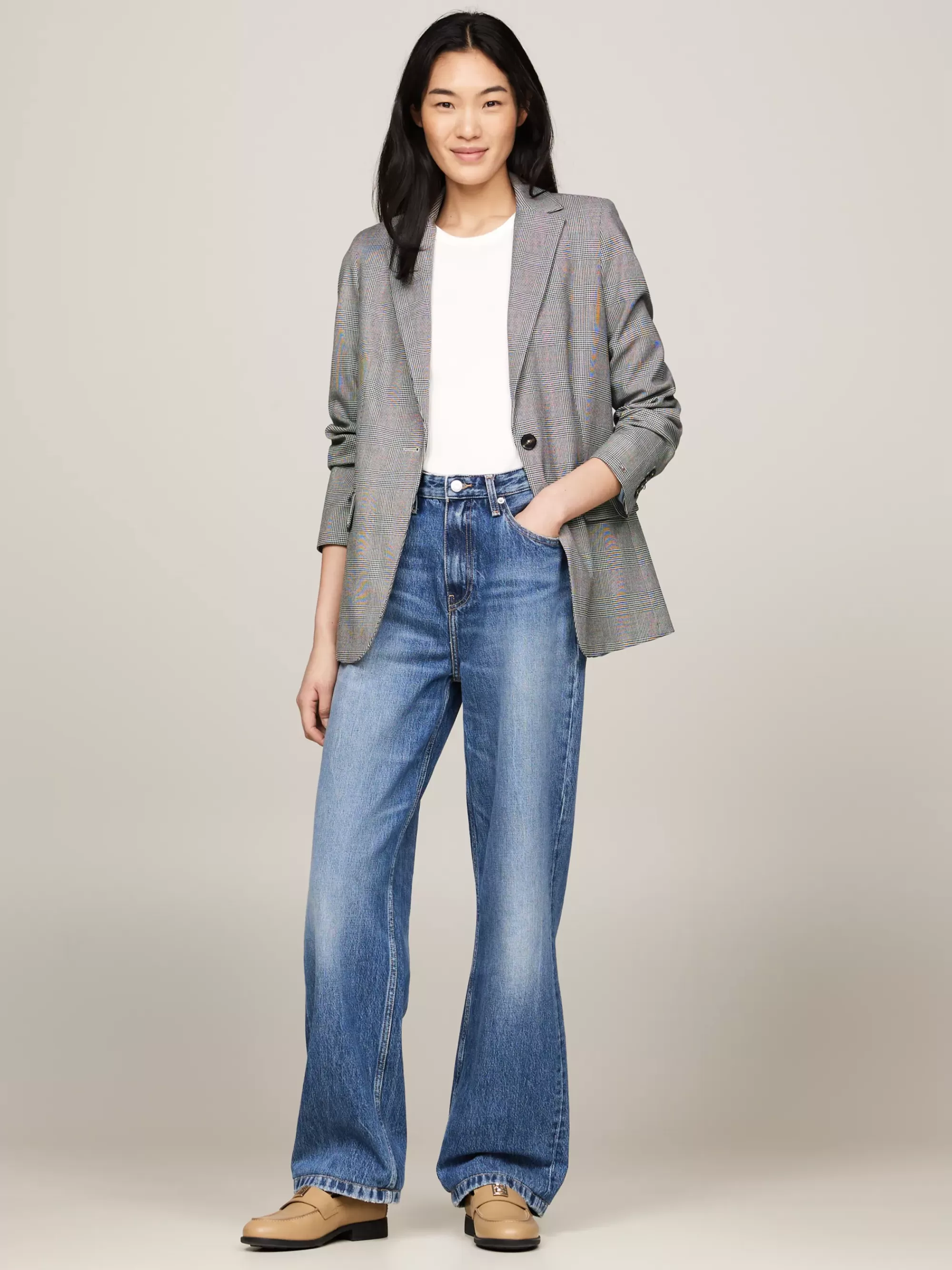 Co-Ords | Blazers*Tommy Hilfiger Single-breasted Blazer Met Ruit GLOBAL STP CHECK/ S/ TEXTURE H GREY
