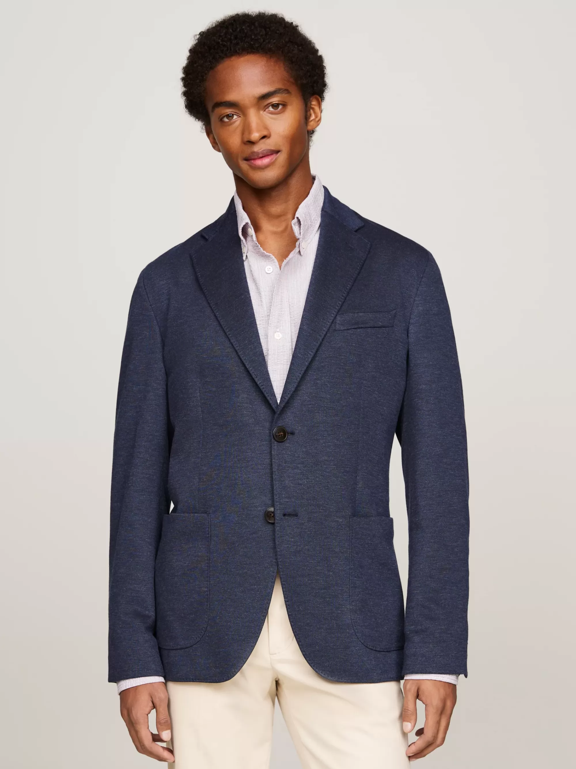 Pakken & Tailored*Tommy Hilfiger Single-breasted Blazer Van Jersey DESERT SKY