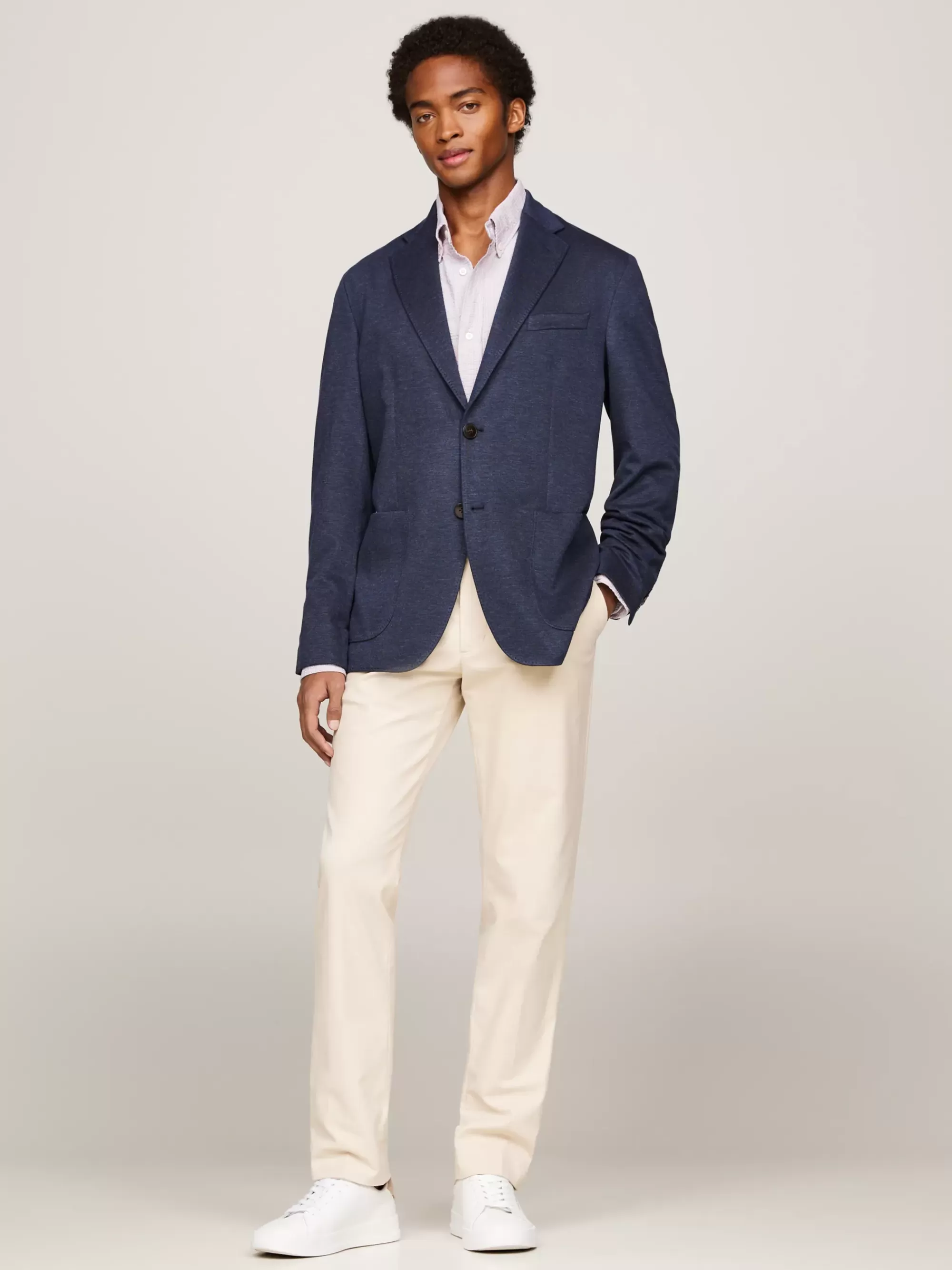 Pakken & Tailored*Tommy Hilfiger Single-breasted Blazer Van Jersey DESERT SKY