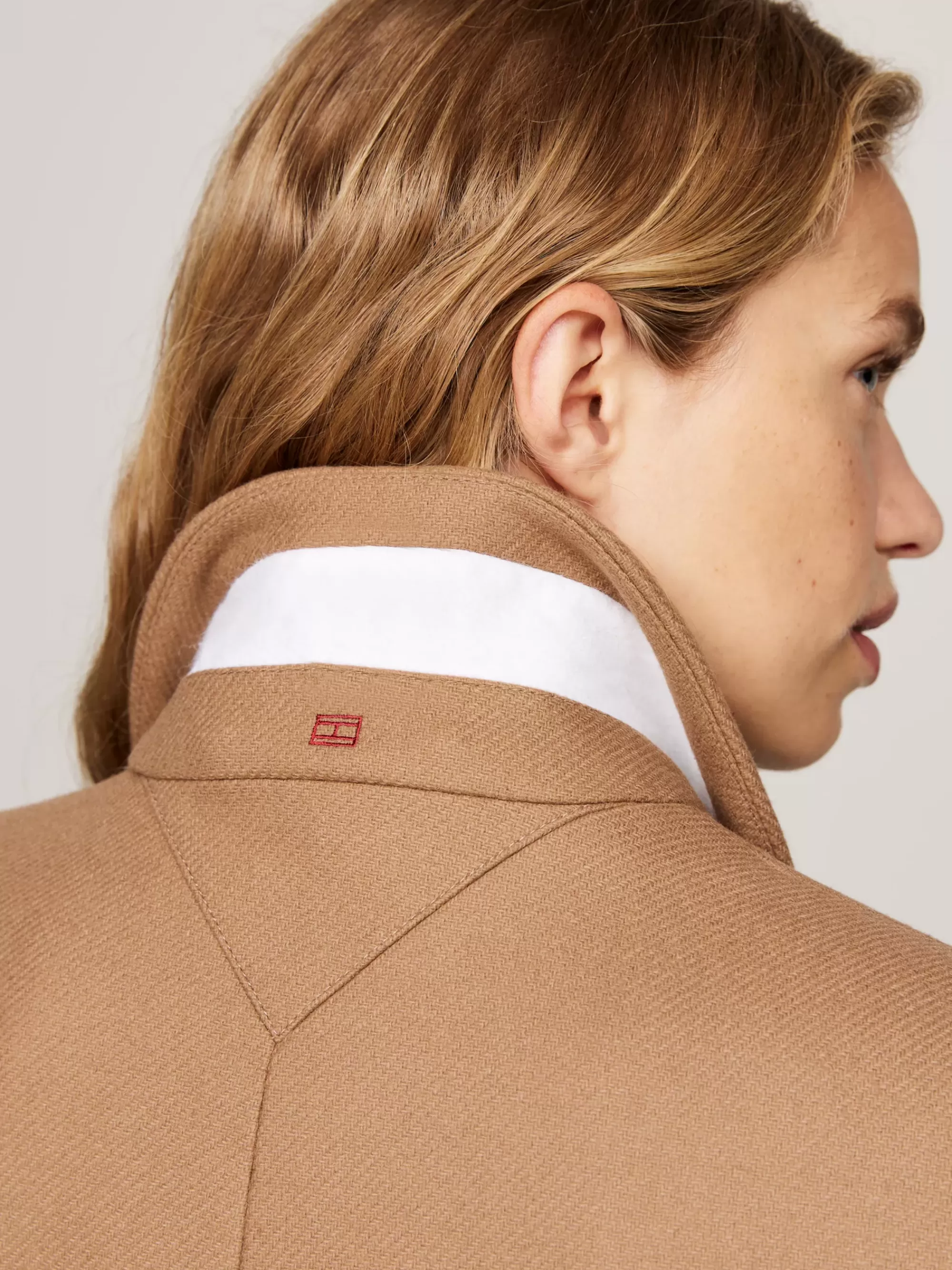 Jassen & Jacks | Wollen Jassen*Tommy Hilfiger Single-breasted Jas Met Kasjmier LIGHT SEPIA BROWN