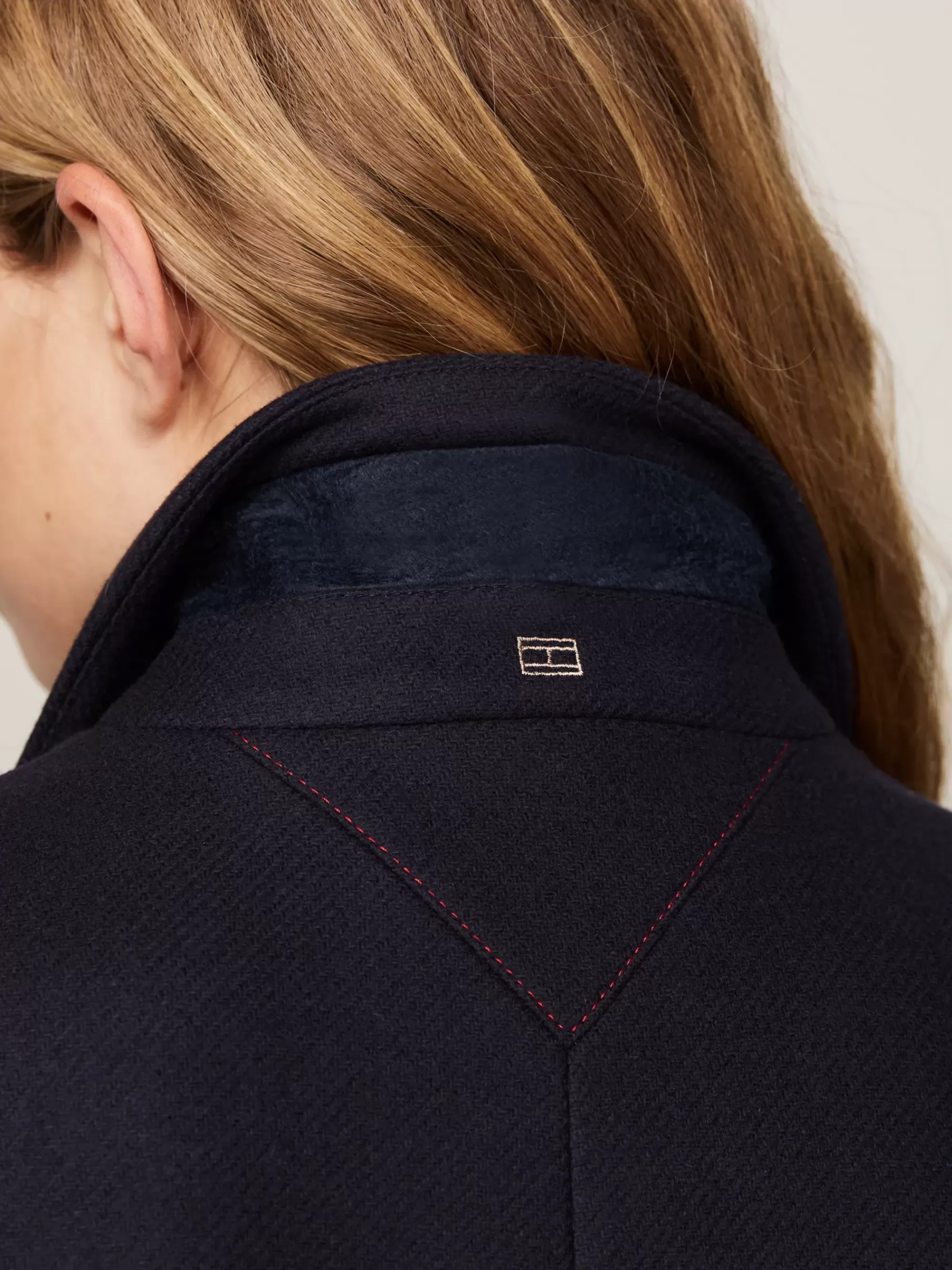 Jassen & Jacks | Wollen Jassen*Tommy Hilfiger Single-breasted Jas Met Kasjmier DESERT SKY