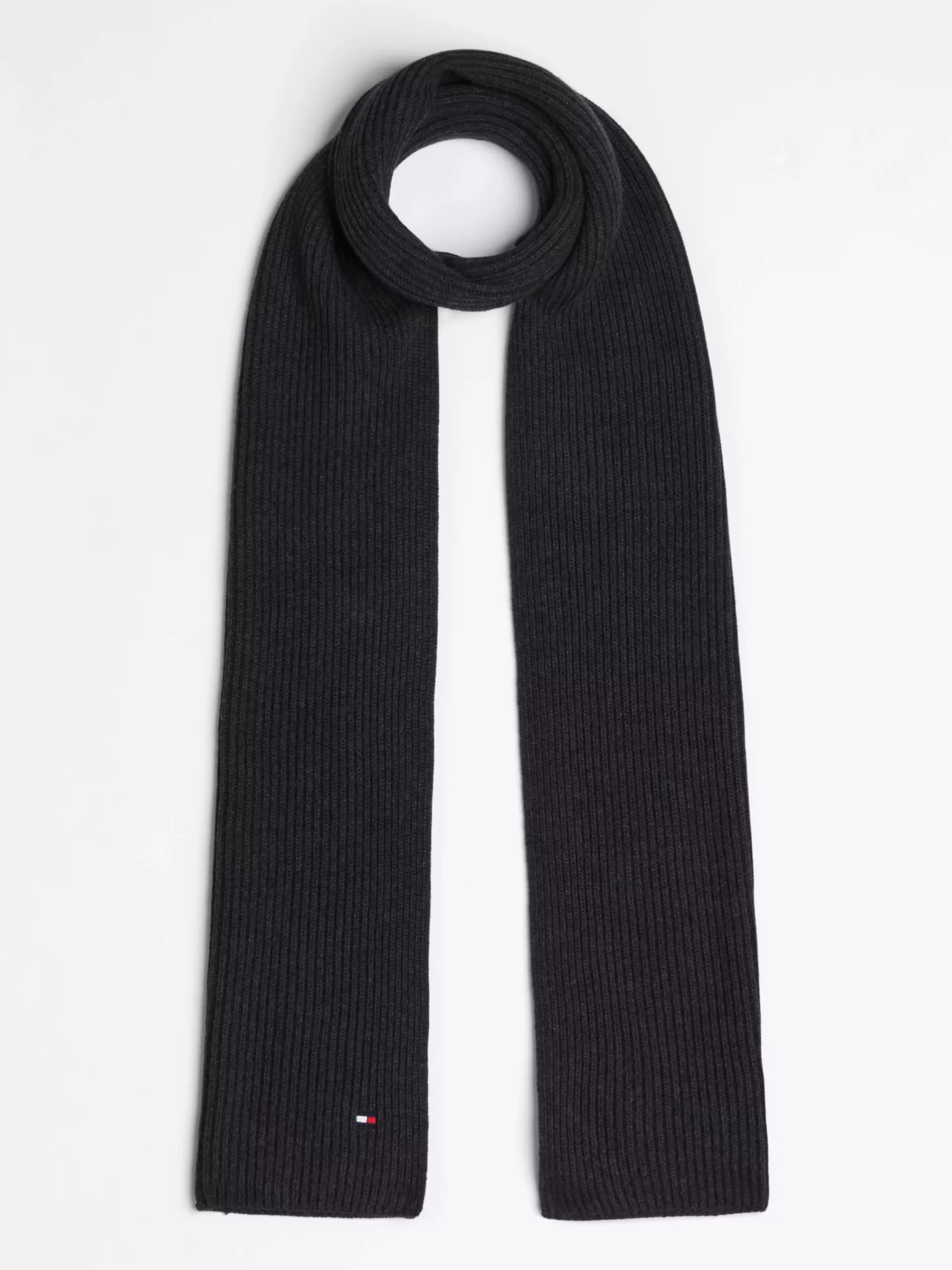 Mutsen, Handschoenen & Sjaals*Tommy Hilfiger Sjaal Met Kasjmier En Geborduurde Vlag CHARCOAL GRAY