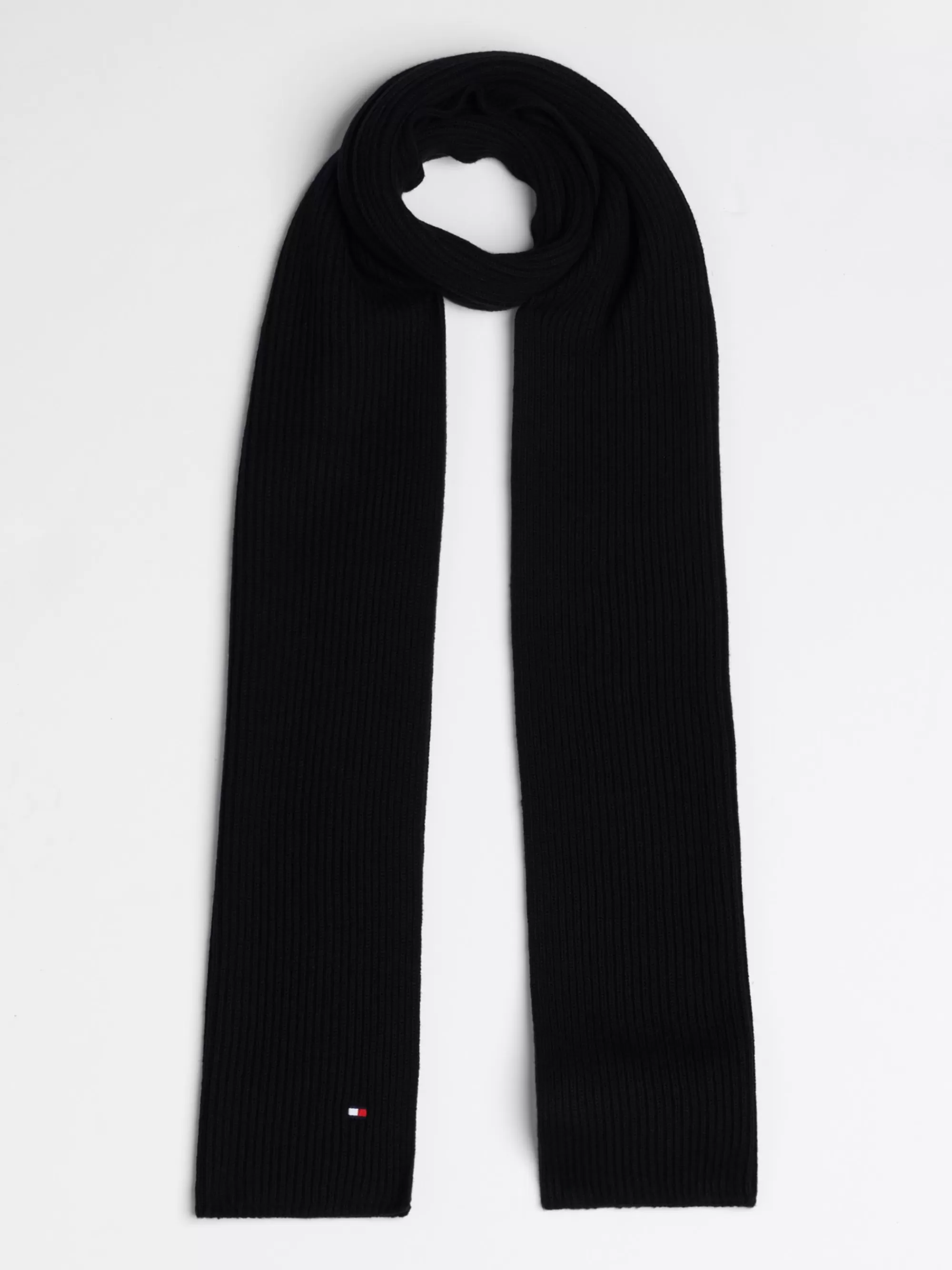 Mutsen, Handschoenen & Sjaals*Tommy Hilfiger Sjaal Met Kasjmier En Geborduurde Vlag BLACK