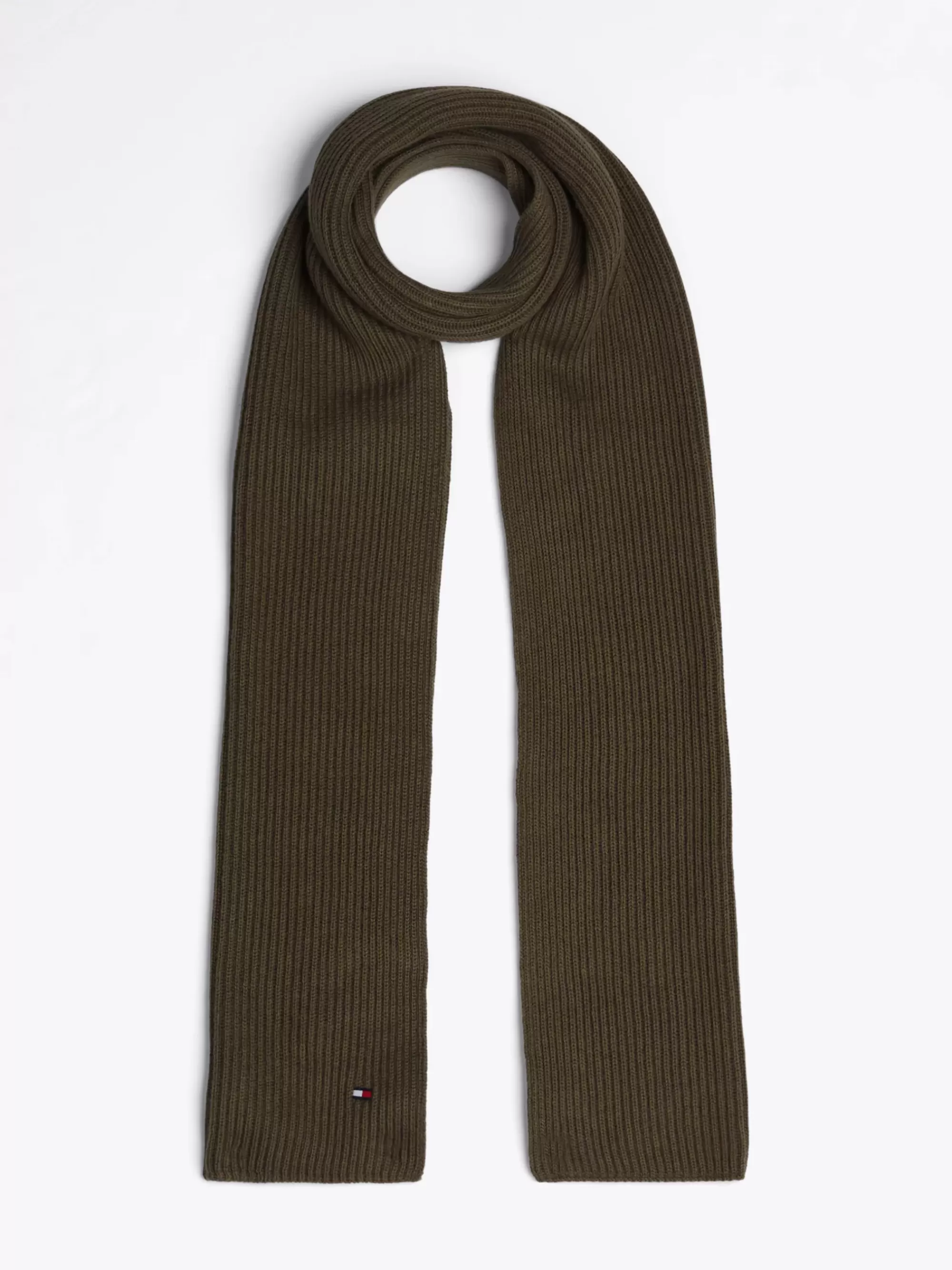 Mutsen, Handschoenen & Sjaals*Tommy Hilfiger Sjaal Met Kasjmier En Geborduurde Vlag ARMY GREEN