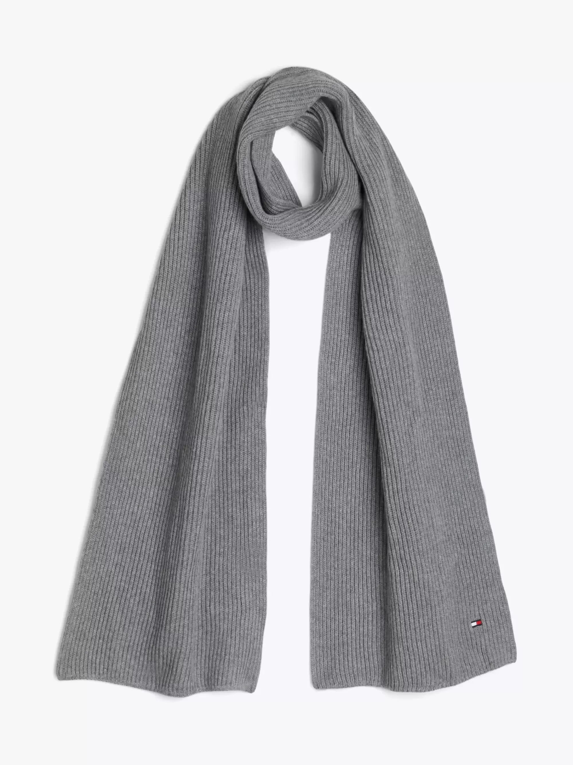 Mutsen, Handschoenen & Sjaals*Tommy Hilfiger Sjaal Met Kasjmier En Geborduurde Vlag MID GREY HEATHER