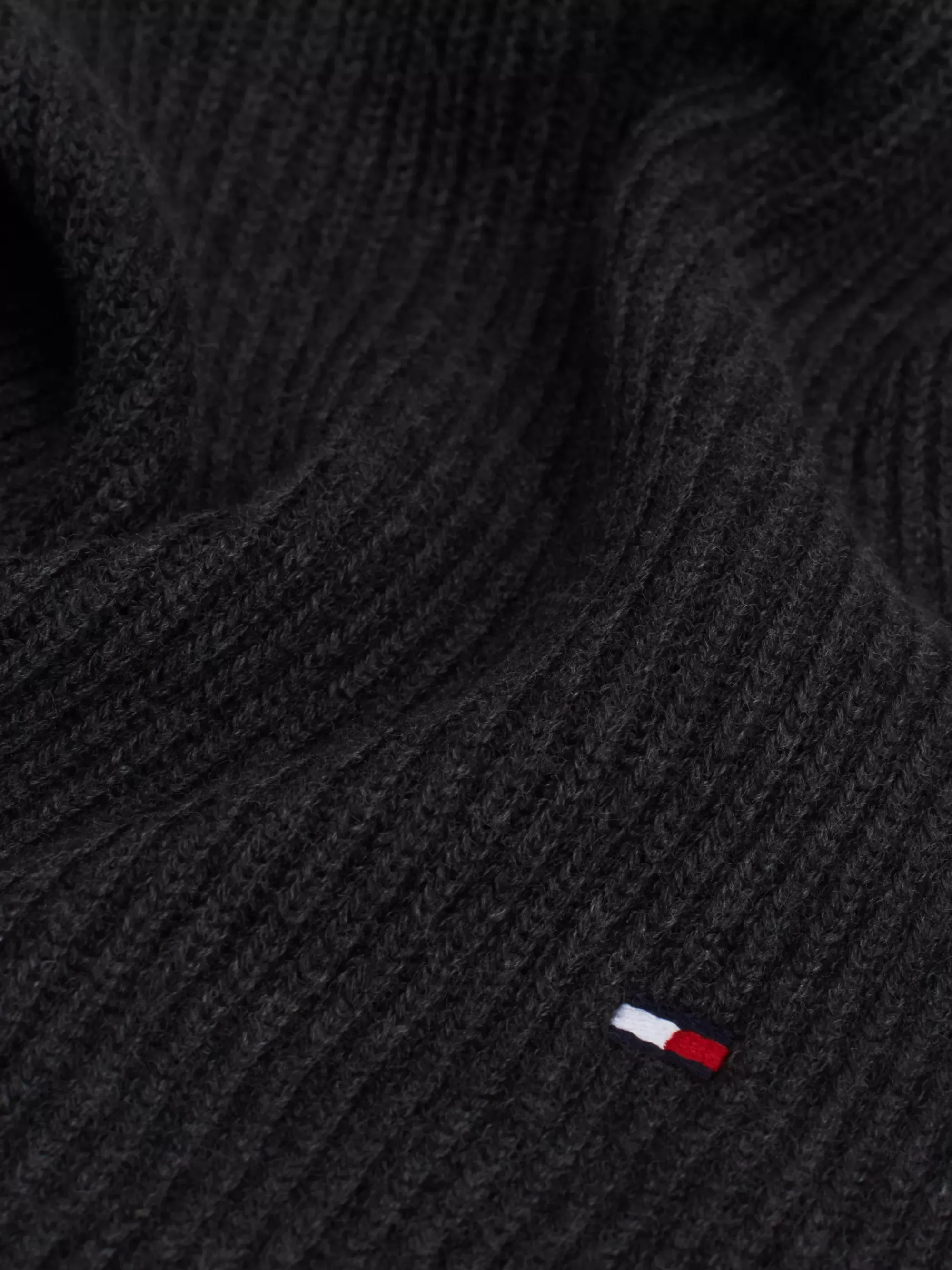 Mutsen, Handschoenen & Sjaals*Tommy Hilfiger Sjaal Met Kasjmier En Geborduurde Vlag CHARCOAL GRAY