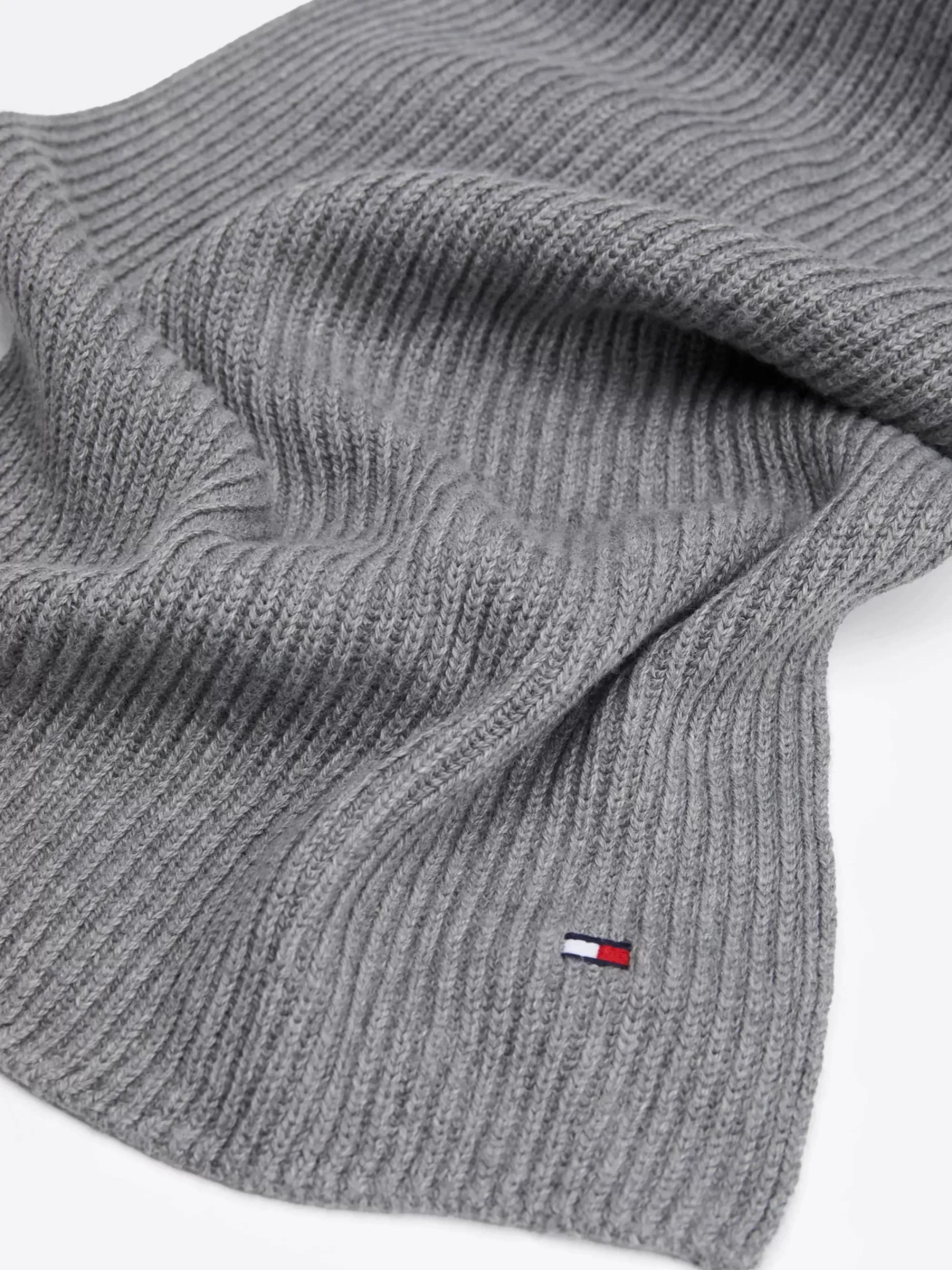 Mutsen, Handschoenen & Sjaals*Tommy Hilfiger Sjaal Met Kasjmier En Geborduurde Vlag MID GREY HEATHER