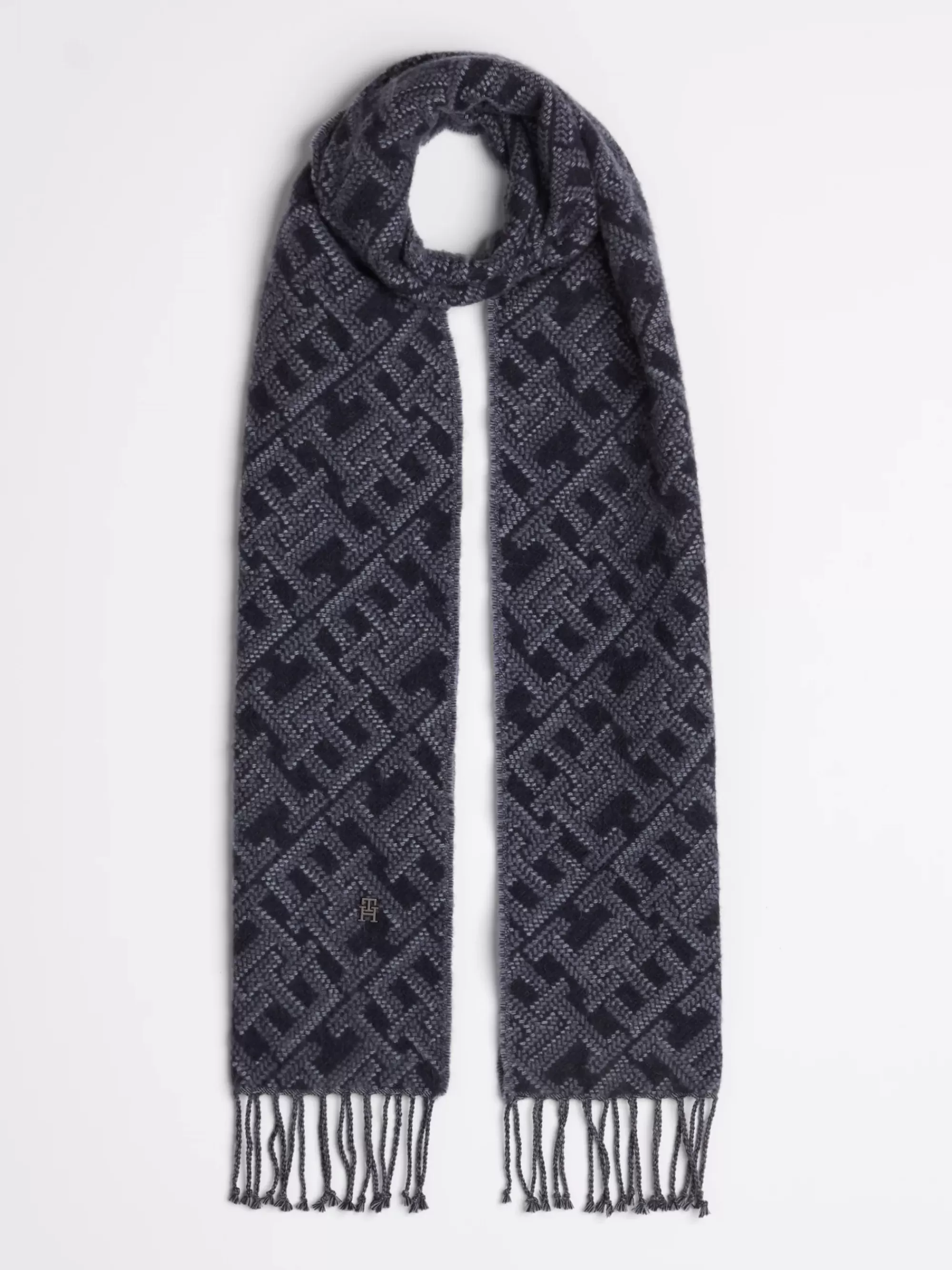 Mutsen, Handschoenen & Sjaals*Tommy Hilfiger Sjaal Van Wol En Kasjmier Met TH-monogram BLACK