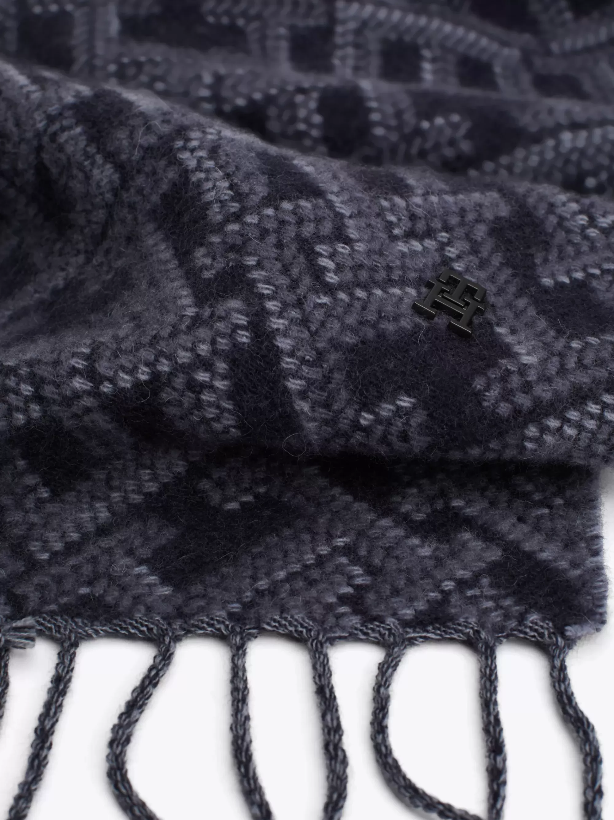 Mutsen, Handschoenen & Sjaals*Tommy Hilfiger Sjaal Van Wol En Kasjmier Met TH-monogram BLACK
