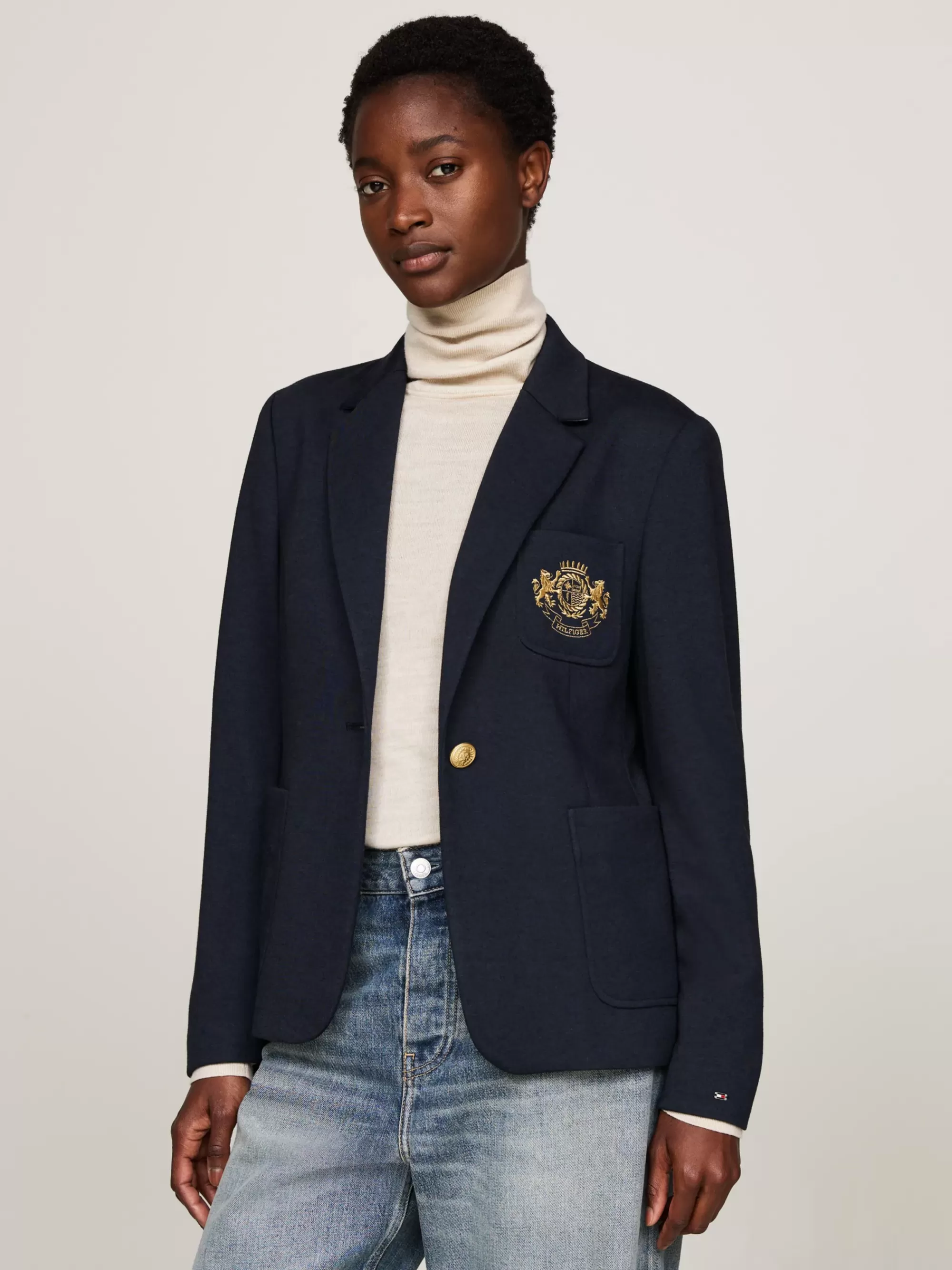 Blazers*Tommy Hilfiger Slim Fit Blazer Met Geborduurde Zak DESERT SKY
