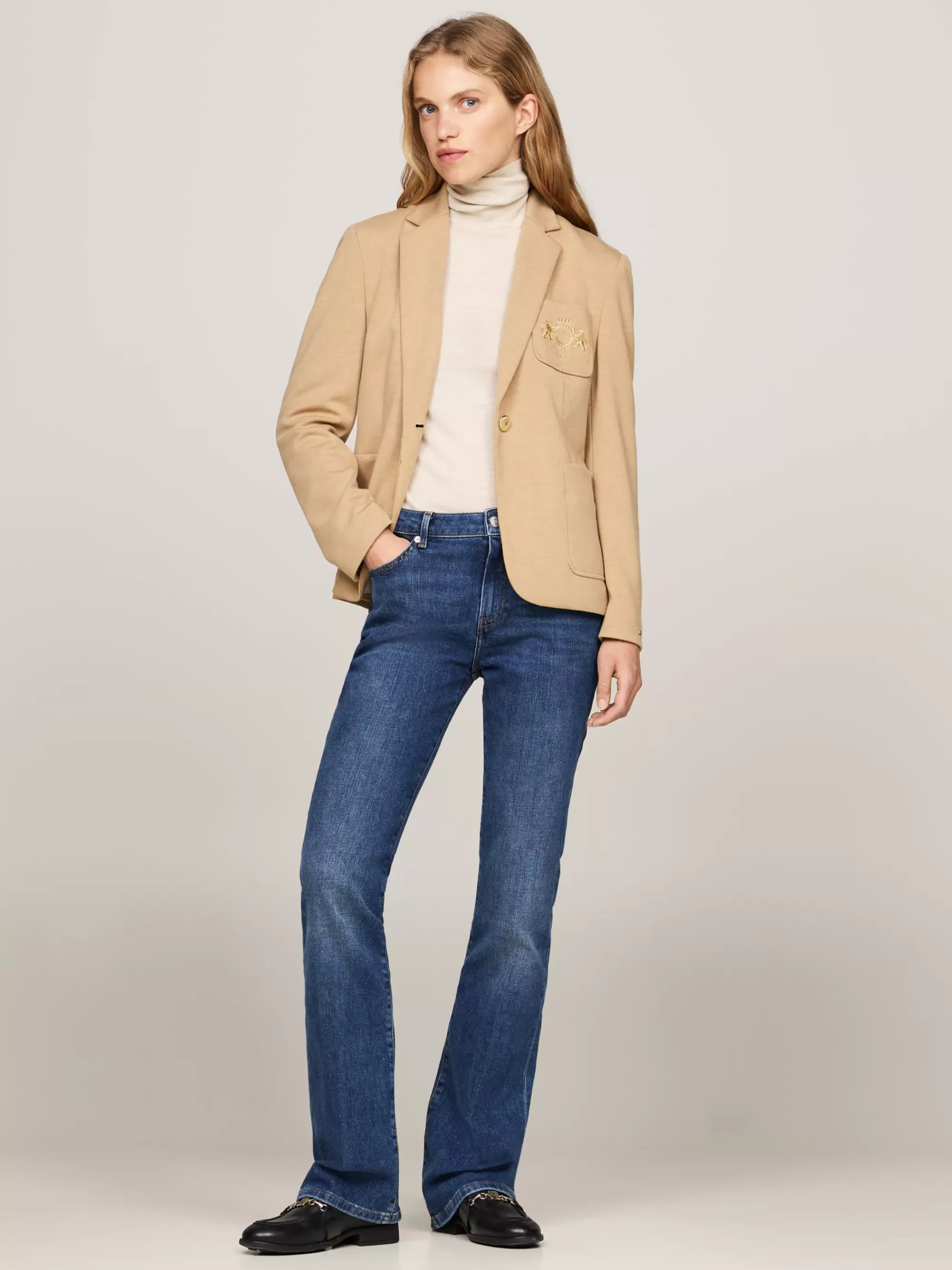 Blazers*Tommy Hilfiger Slim Fit Blazer Met Geborduurde Zak CLASSIC KHAKI