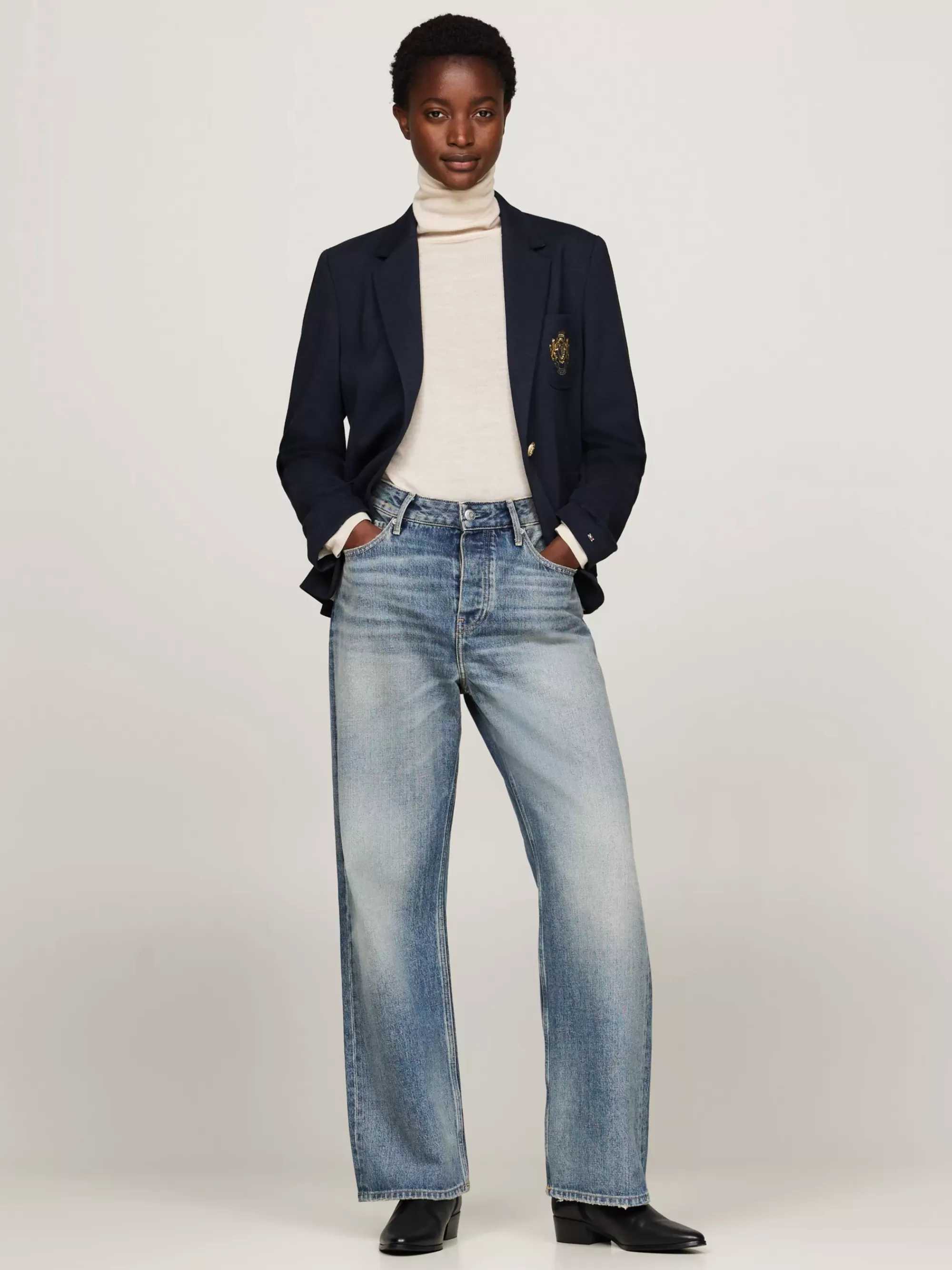 Blazers*Tommy Hilfiger Slim Fit Blazer Met Geborduurde Zak DESERT SKY