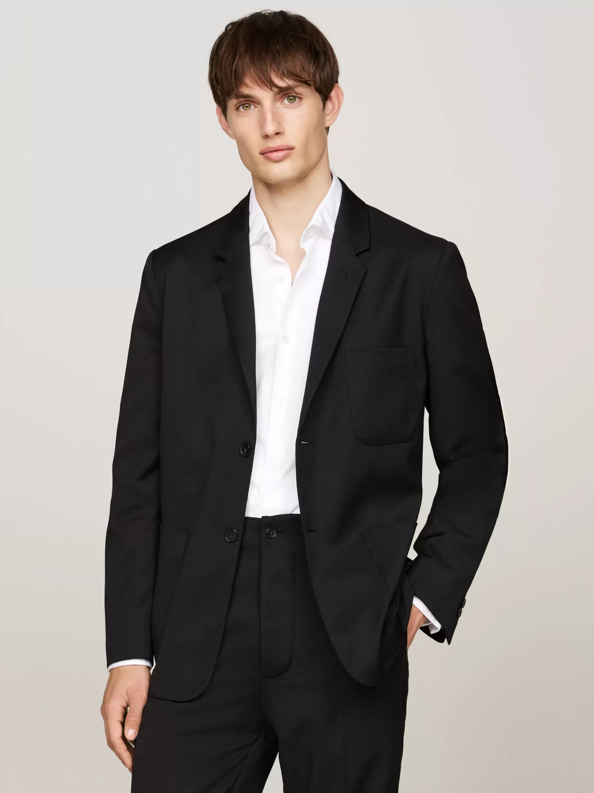 Pakken & Tailored*Tommy Hilfiger Slim Fit Blazer Met Opgezette Borstzak BLACK