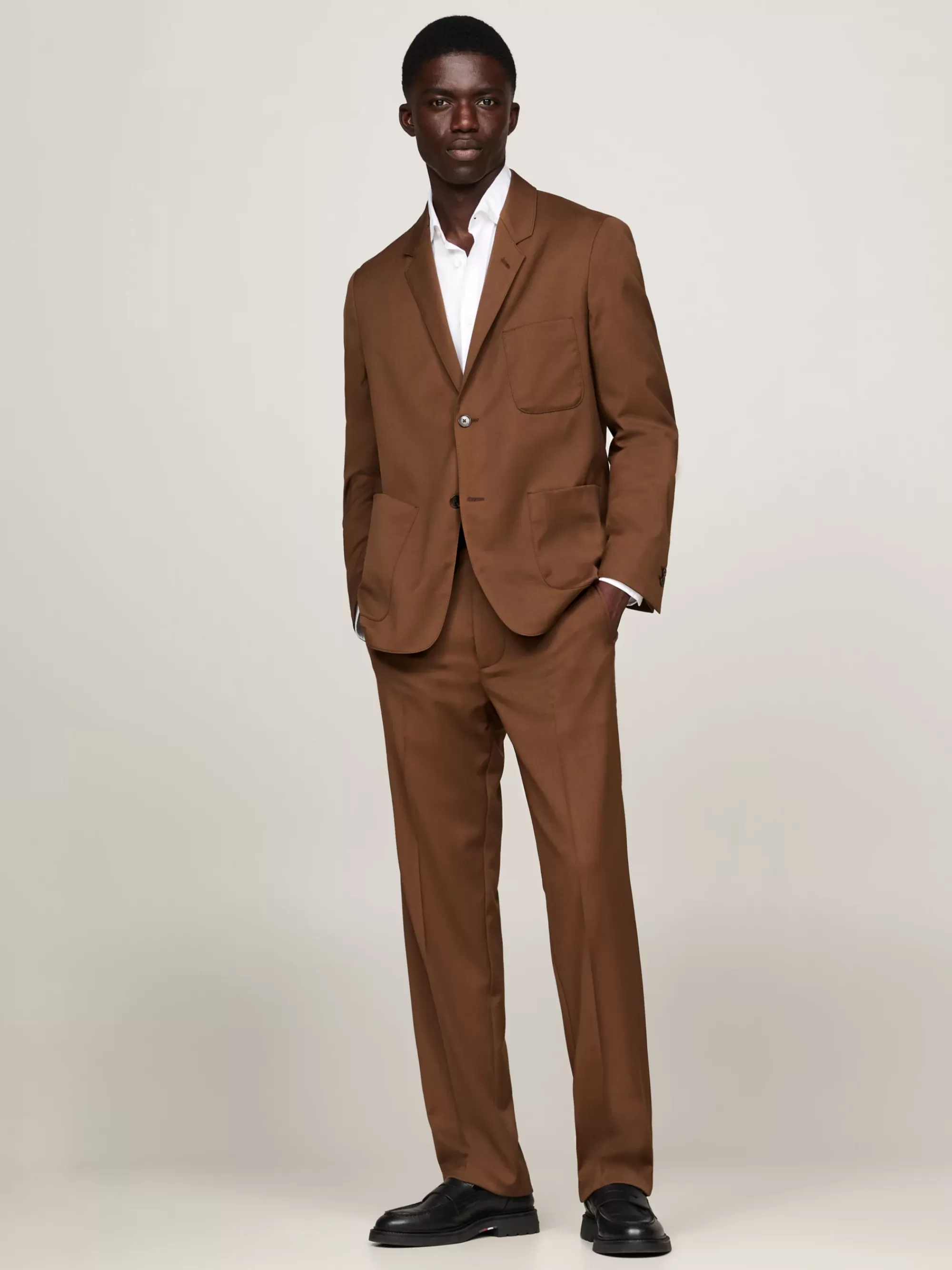 Pakken & Tailored*Tommy Hilfiger Slim Fit Blazer Met Opgezette Borstzak BROWN