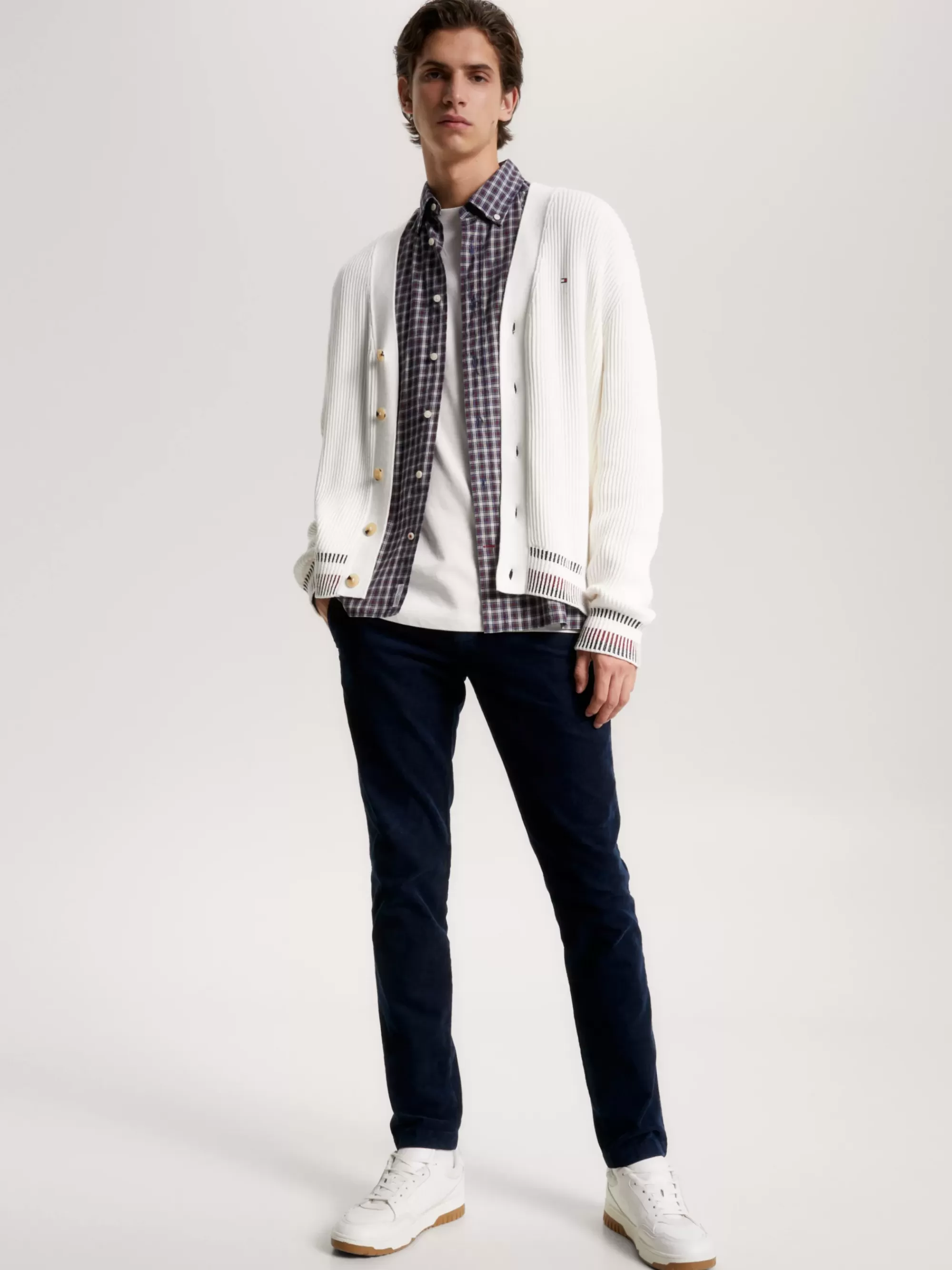 Broeken*Tommy Hilfiger Slim Fit Chino Van Stretchcorduroy DESERT SKY