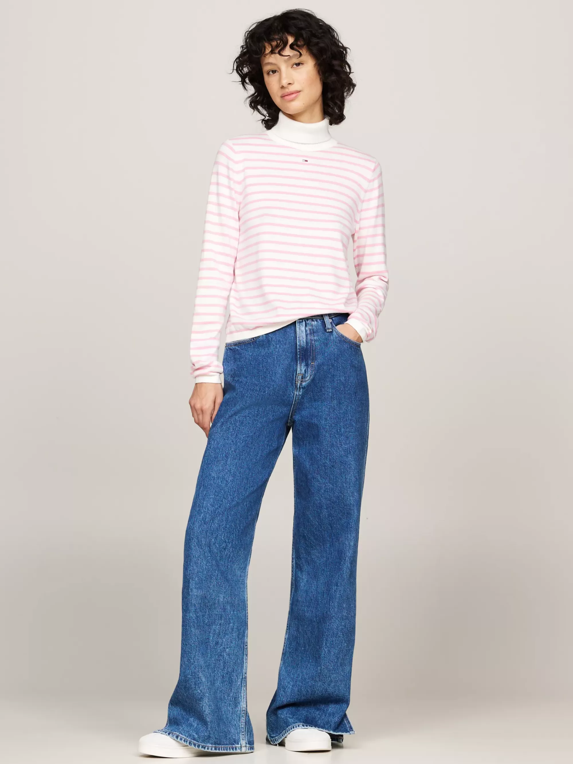 Coltruien | Truien*Tommy Hilfiger Slim Fit Coltrui BALLET PINK / STRIPE