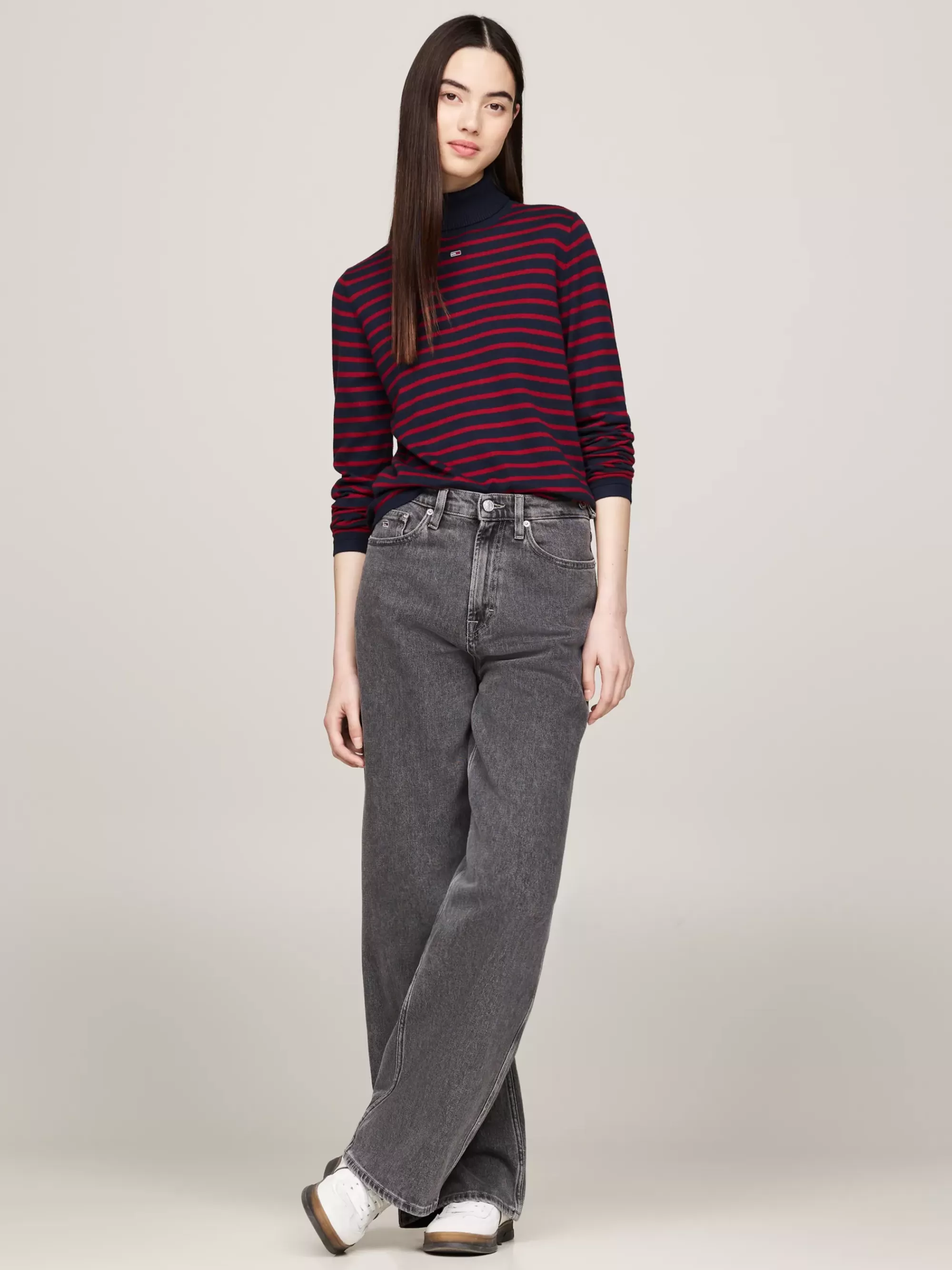 Coltruien | Truien*Tommy Hilfiger Slim Fit Coltrui NAVY / RED STRIPE