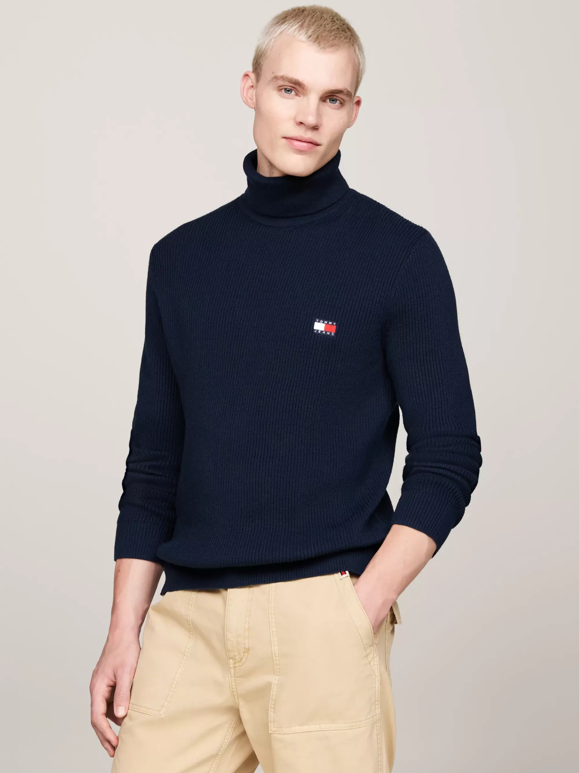 Coltruien | Truien*Tommy Hilfiger Slim Fit Coltrui Met Wol DARK NIGHT NAVY