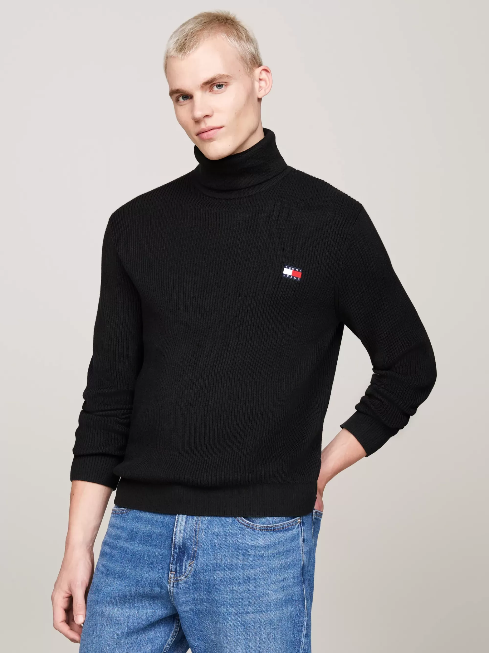 Coltruien | Truien*Tommy Hilfiger Slim Fit Coltrui Met Wol BLACK