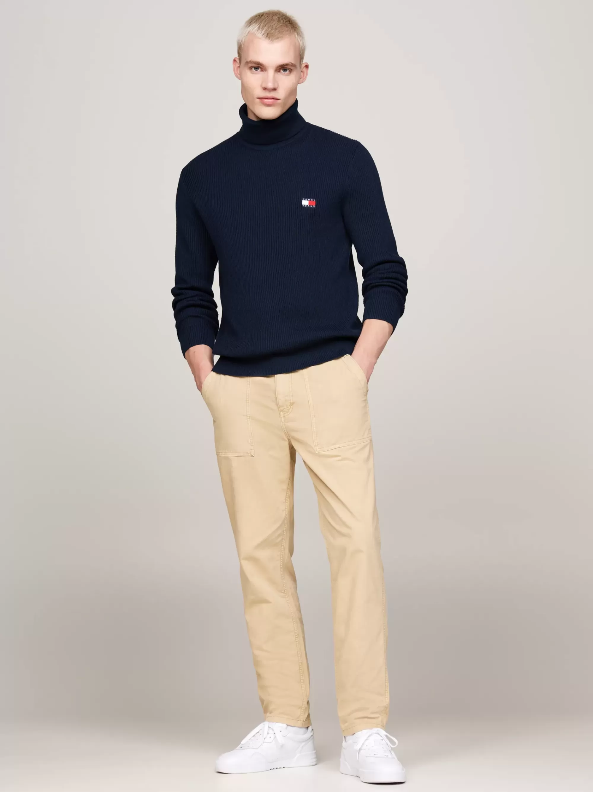 Coltruien | Truien*Tommy Hilfiger Slim Fit Coltrui Met Wol DARK NIGHT NAVY