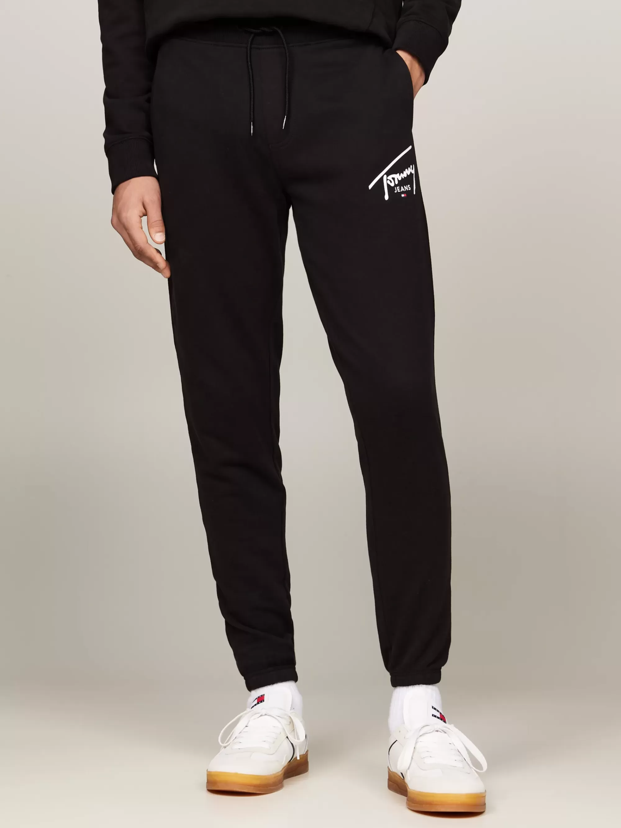 Broeken*Tommy Hilfiger Slim Fit Jogger Met Boorden En Logo BLACK