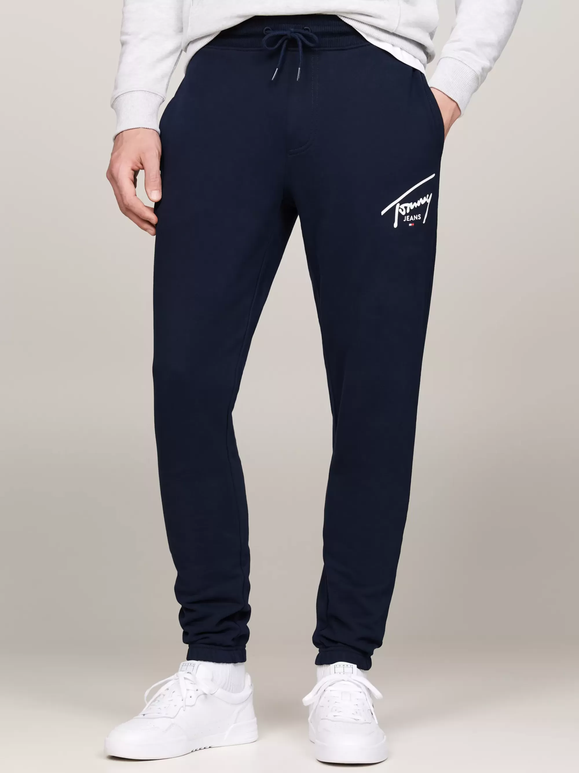 Broeken*Tommy Hilfiger Slim Fit Jogger Met Boorden En Logo DARK NIGHT NAVY