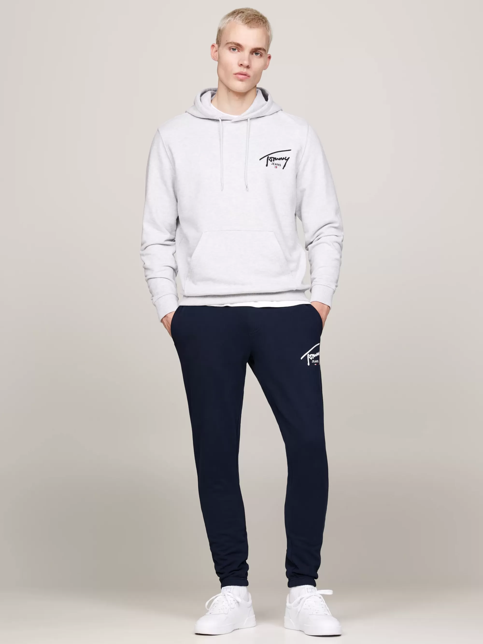 Broeken*Tommy Hilfiger Slim Fit Jogger Met Boorden En Logo DARK NIGHT NAVY